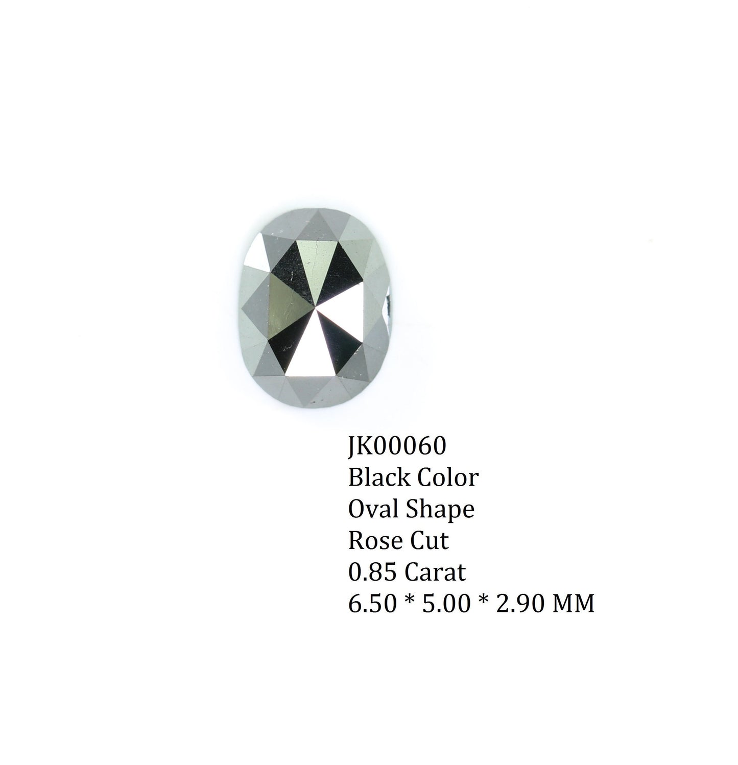 0.85 CT Black Rose Cut Oval Diamond | Lovely and Beautiful for Eternity Band | Gold Ring Diamond