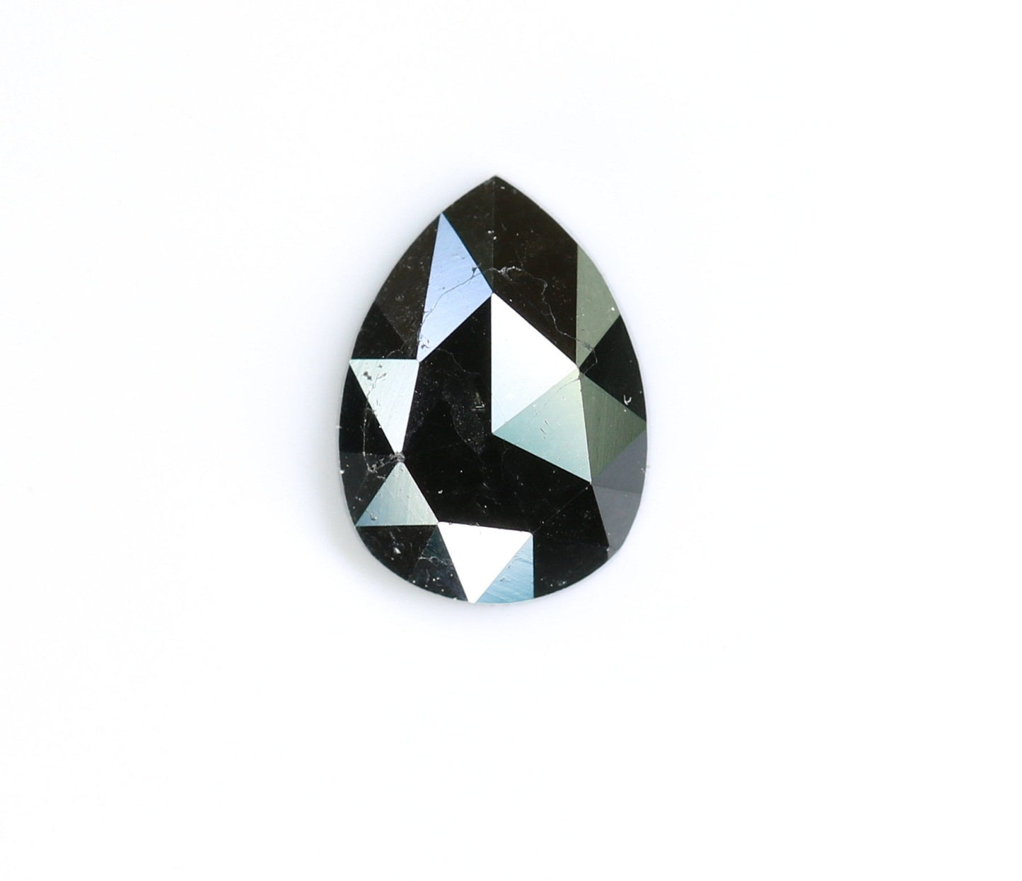 0.56 CT Pear Shape Brilliant Cut Natural Loose Diamond | Heated Black Color | Fancy Black Pear Cut Gem for Unique Jewelry Designs