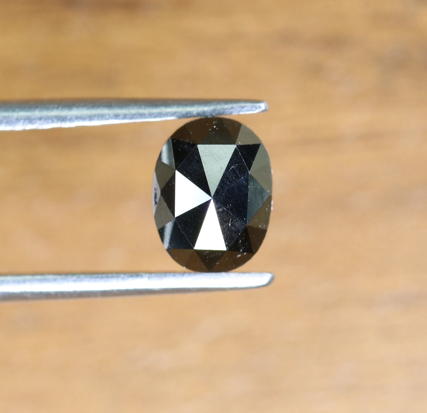 0.85 CT Black Rose Cut Oval Diamond | Lovely and Beautiful for Eternity Band | Gold Ring Diamond