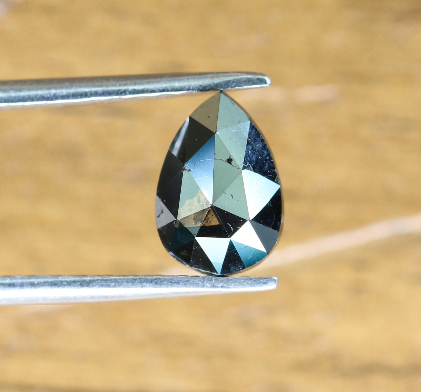 0.56 CT Pear Shape Brilliant Cut Natural Loose Diamond | Heated Black Color | Fancy Black Pear Cut Gem for Unique Jewelry Designs
