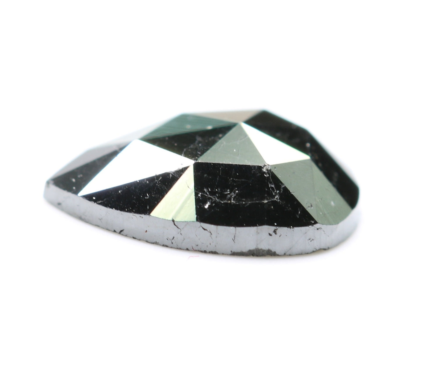 0.56 CT Pear Shape Brilliant Cut Natural Loose Diamond | Heated Black Color | Fancy Black Pear Cut Gem for Unique Jewelry Designs