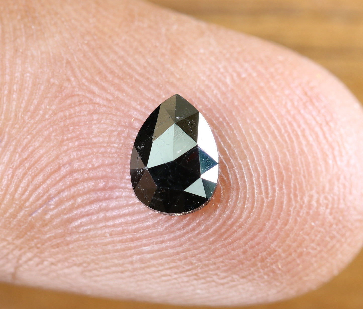 0.56 CT Pear Shape Brilliant Cut Natural Loose Diamond | Heated Black Color | Fancy Black Pear Cut Gem for Unique Jewelry Designs