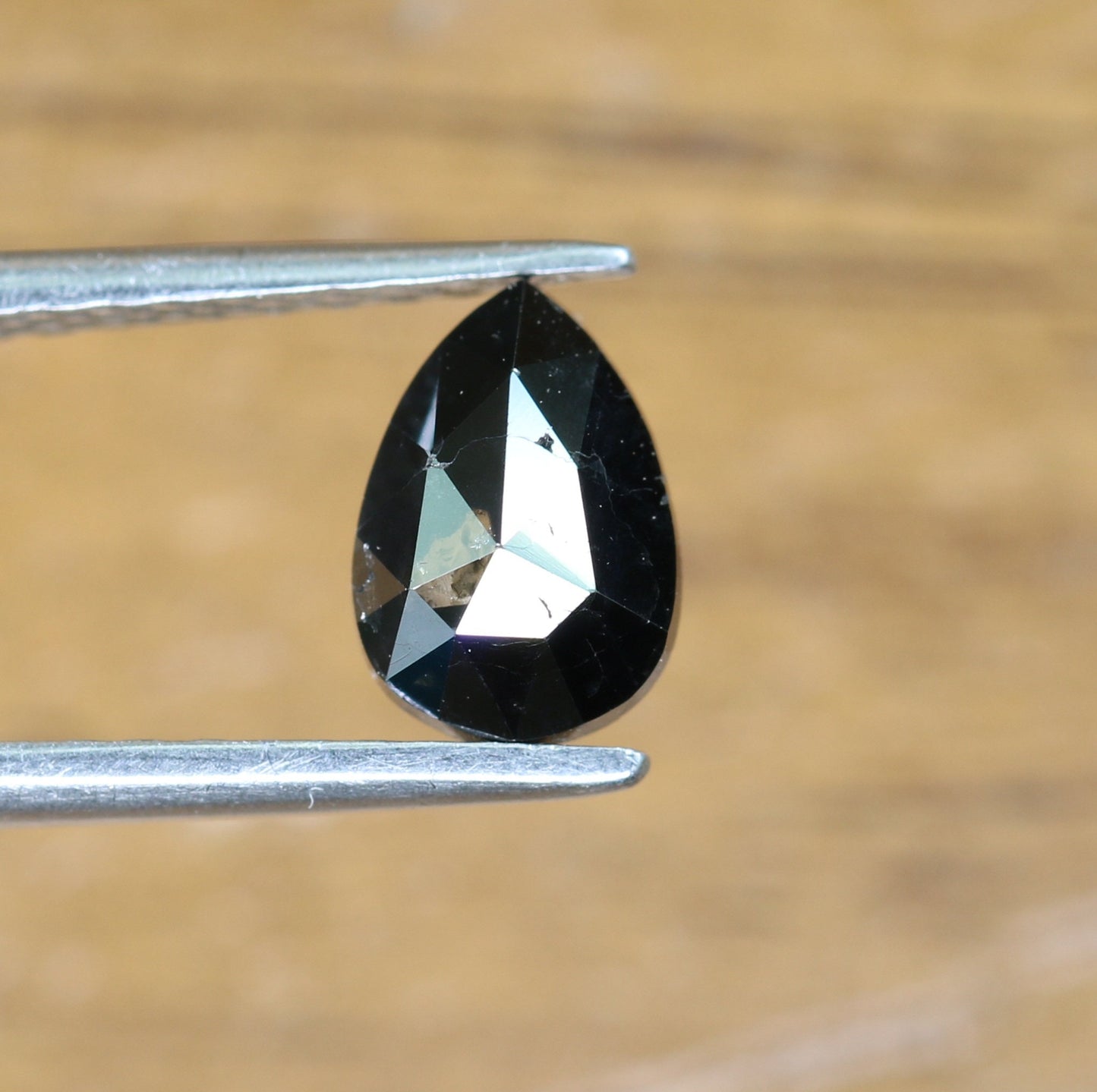 0.56 CT Pear Shape Brilliant Cut Natural Loose Diamond | Heated Black Color | Fancy Black Pear Cut Gem for Unique Jewelry Designs