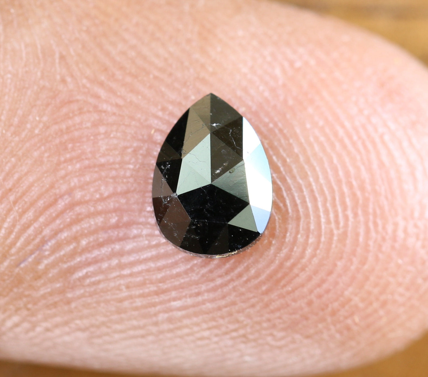 0.56 CT Pear Shape Brilliant Cut Natural Loose Diamond | Heated Black Color | Fancy Black Pear Cut Gem for Unique Jewelry Designs