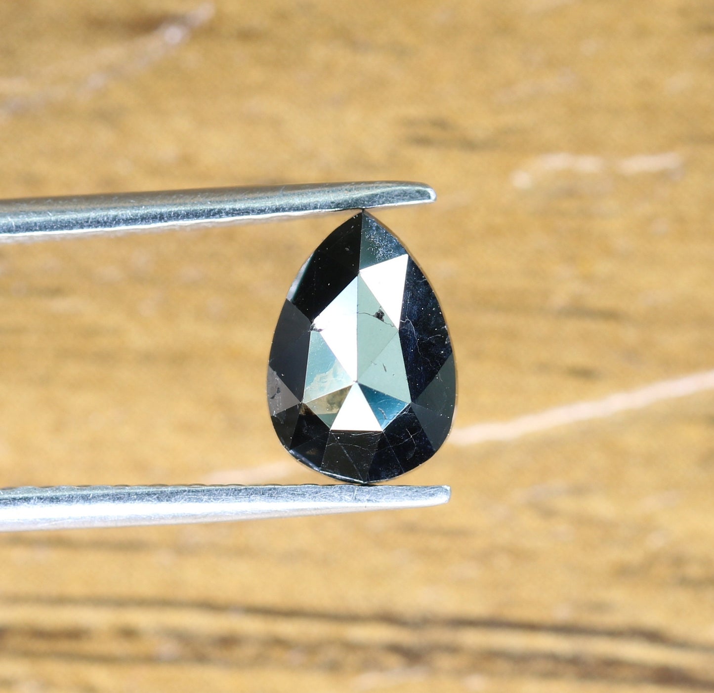 0.56 CT Pear Shape Brilliant Cut Natural Loose Diamond | Heated Black Color | Fancy Black Pear Cut Gem for Unique Jewelry Designs