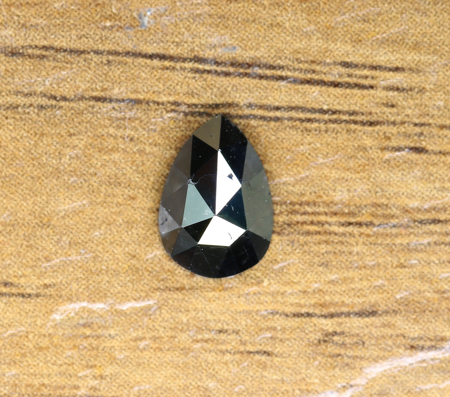 0.56 CT Pear Shape Brilliant Cut Natural Loose Diamond | Heated Black Color | Fancy Black Pear Cut Gem for Unique Jewelry Designs