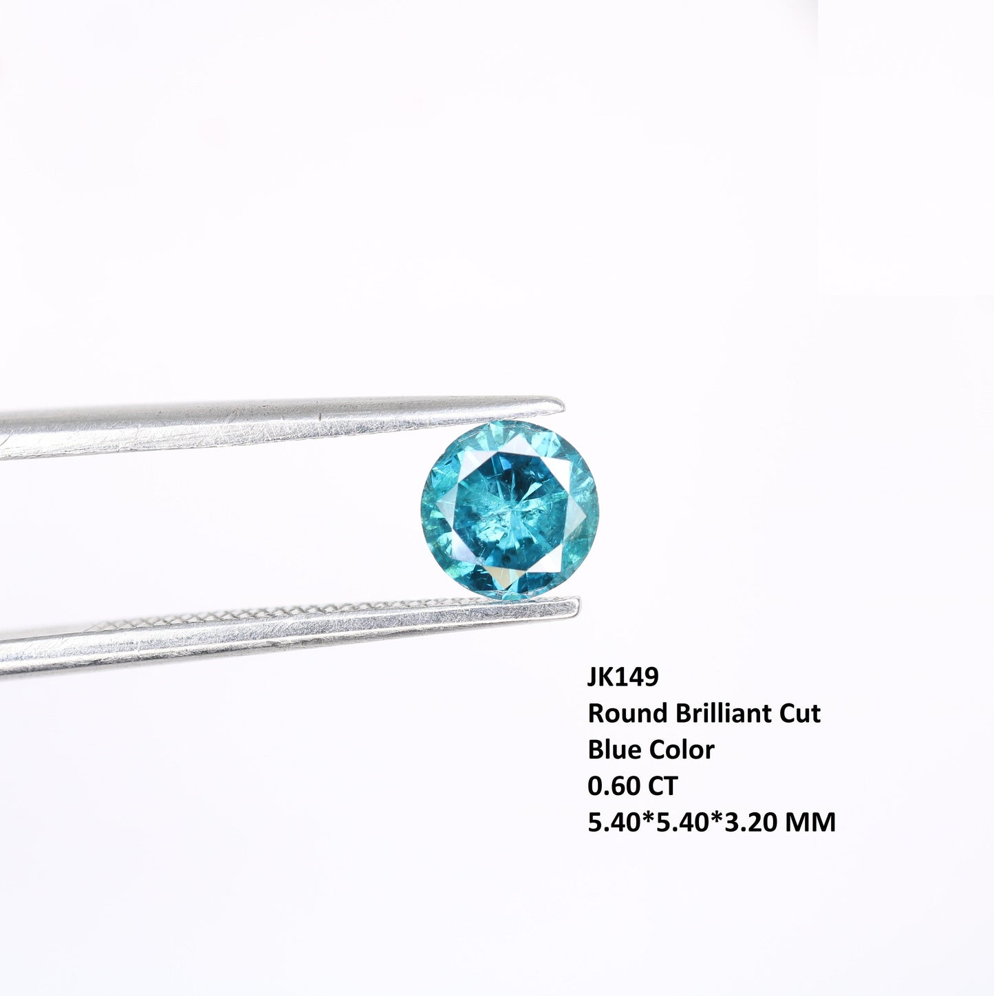 0.60 CT 5.40 MM Loose Round Shape Fancy Blue Brilliant Cut Diamond | Ideal for Proposal Rings and Gold Jewelry | High-Quality Gemstone