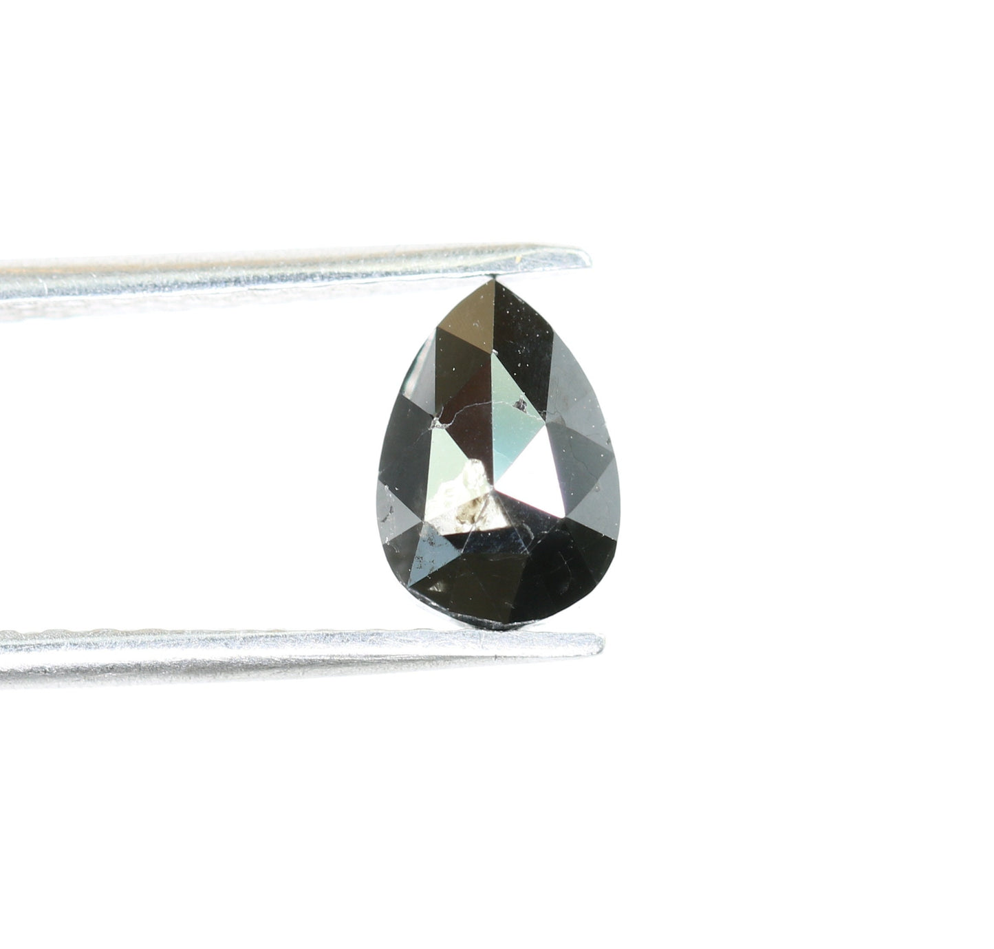 0.56 CT Pear Shape Brilliant Cut Natural Loose Diamond | Heated Black Color | Fancy Black Pear Cut Gem for Unique Jewelry Designs