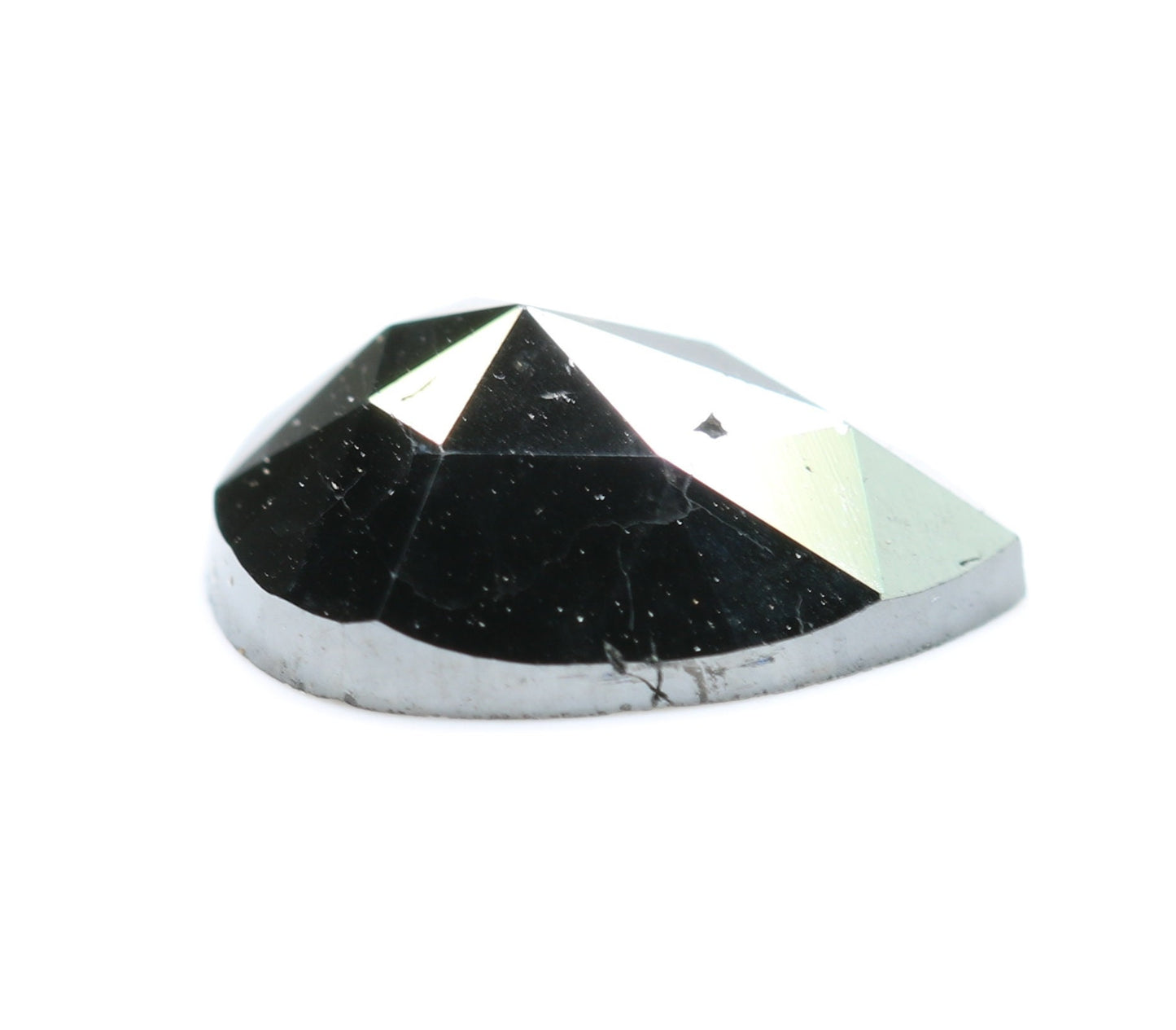 0.56 CT Pear Shape Brilliant Cut Natural Loose Diamond | Heated Black Color | Fancy Black Pear Cut Gem for Unique Jewelry Designs