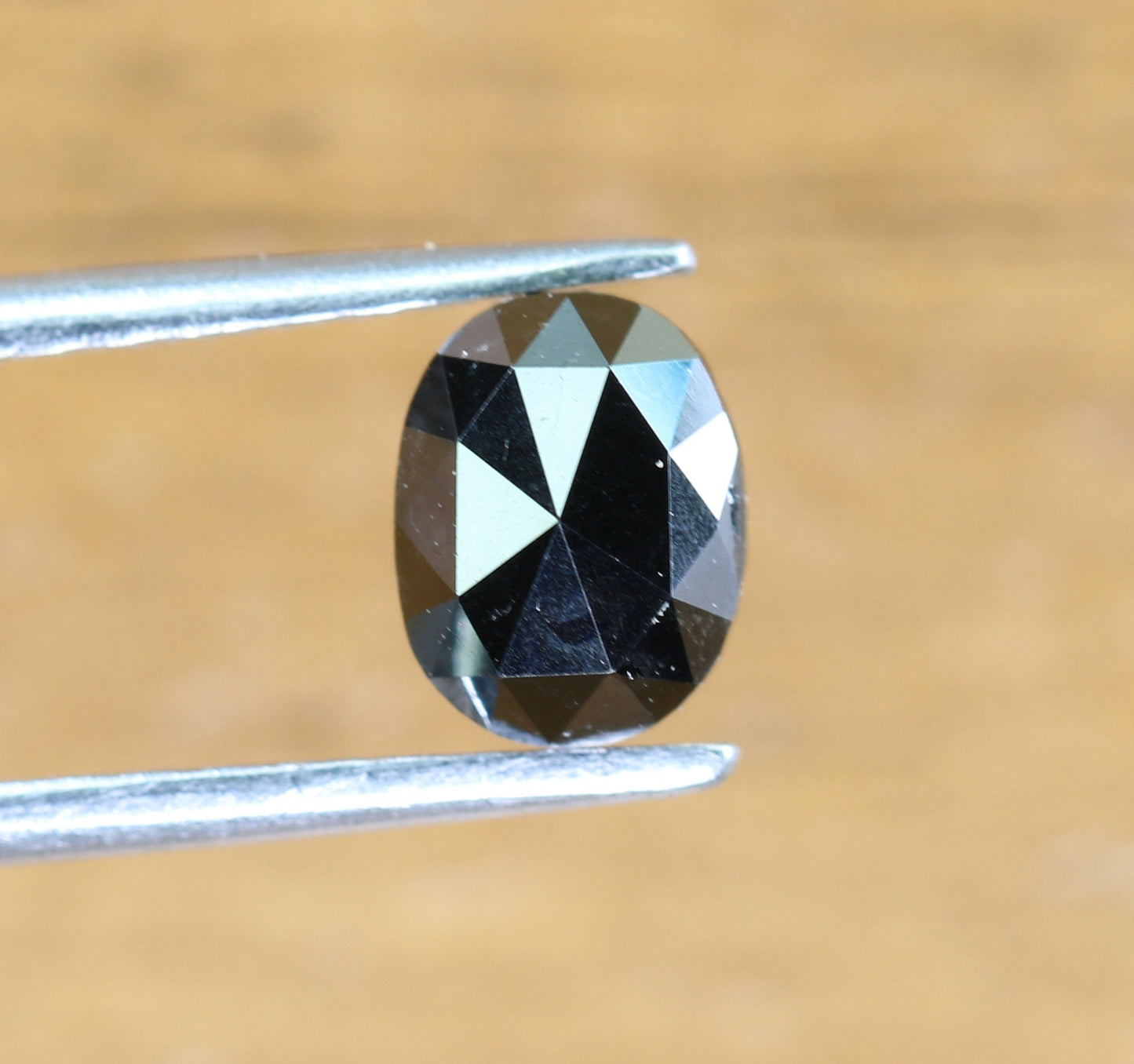 0.85 CT Black Rose Cut Oval Diamond | Lovely and Beautiful for Eternity Band | Gold Ring Diamond