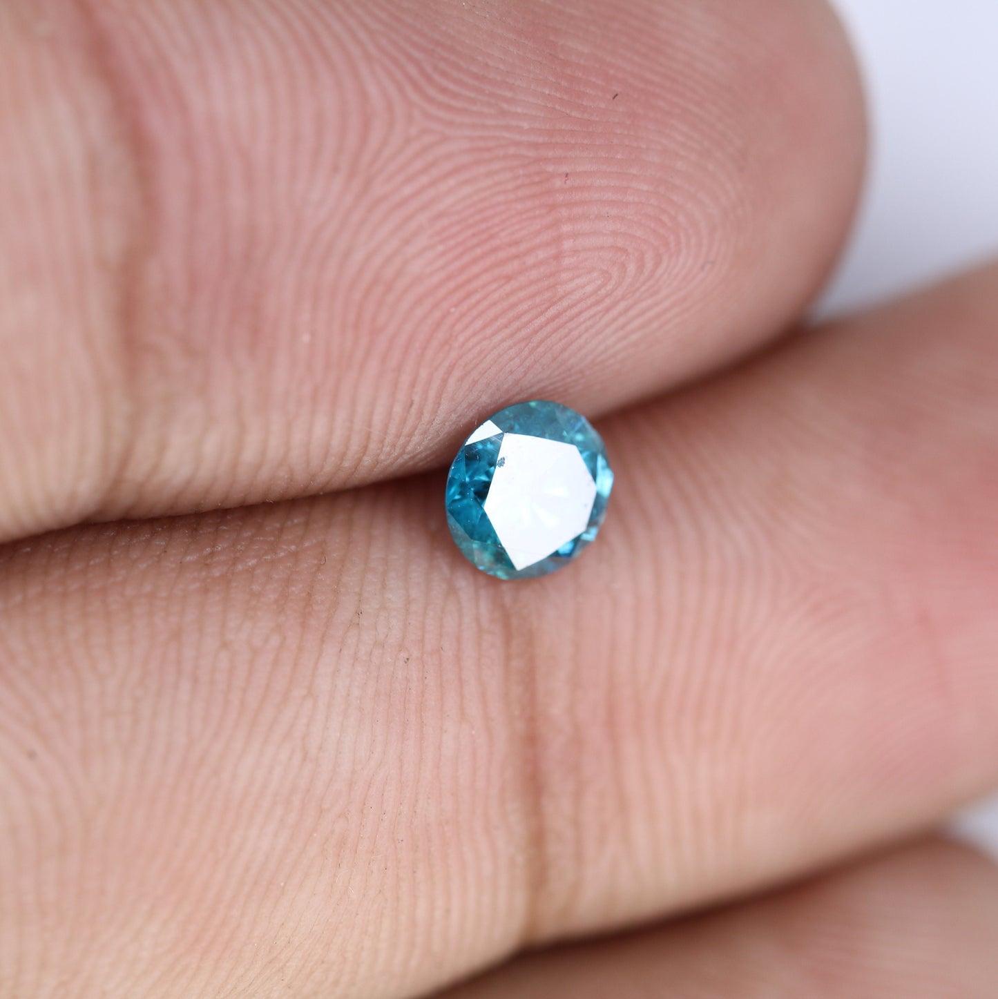 0.60 CT 5.40 MM Loose Round Shape Fancy Blue Brilliant Cut Diamond | Ideal for Proposal Rings and Gold Jewelry | High-Quality Gemstone