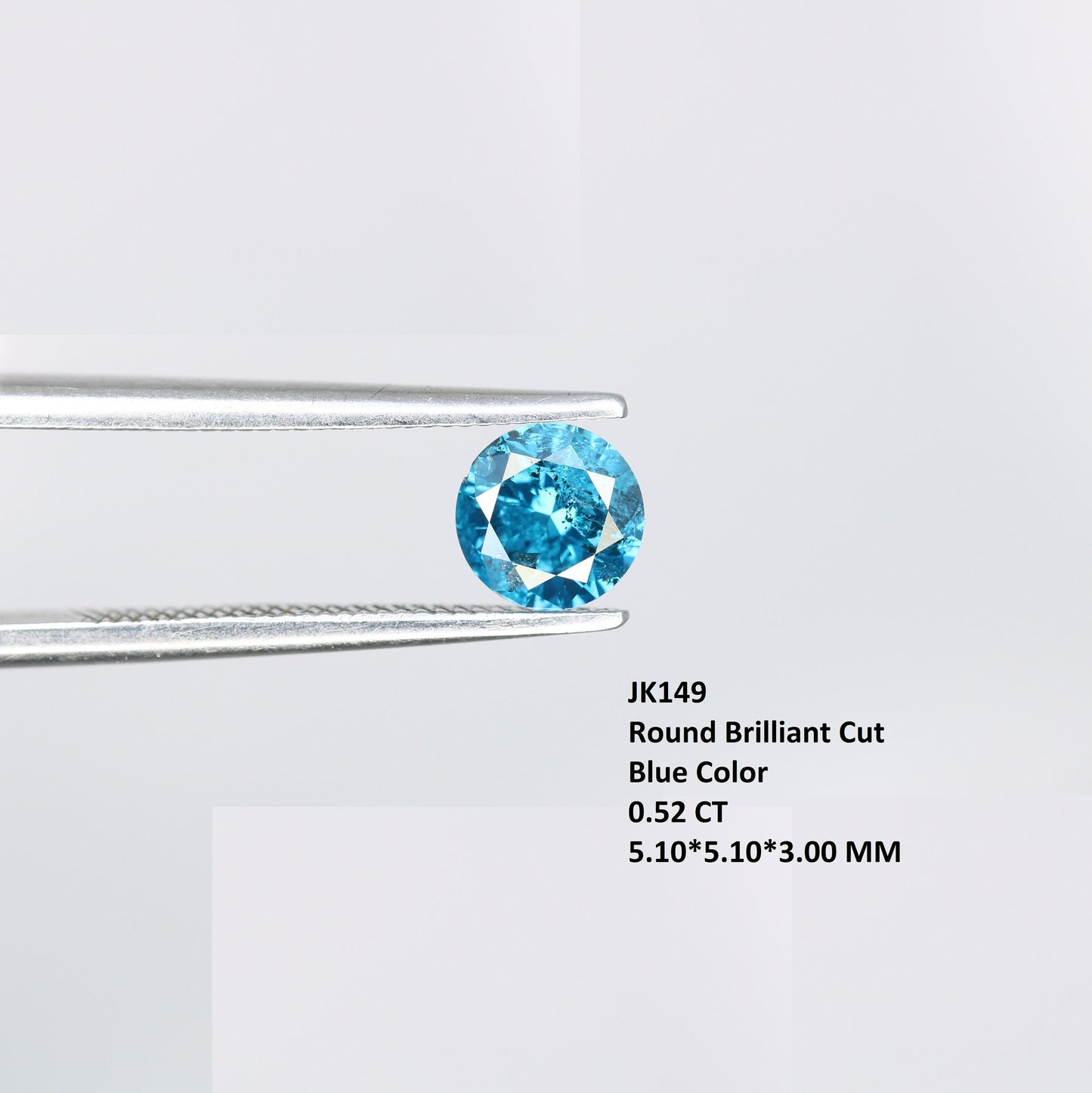 0.52 CT Brilliant Cut Loose Polished Round Blue Diamond | Ideal for Eternity Bands and Gold Rings | High-Quality Gemstone