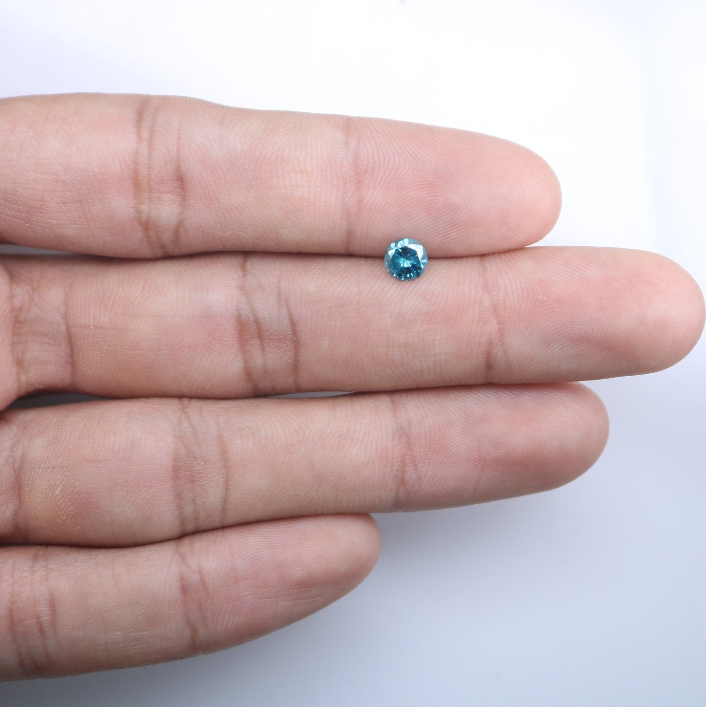 0.60 CT 5.40 MM Loose Round Shape Fancy Blue Brilliant Cut Diamond | Ideal for Proposal Rings and Gold Jewelry | High-Quality Gemstone