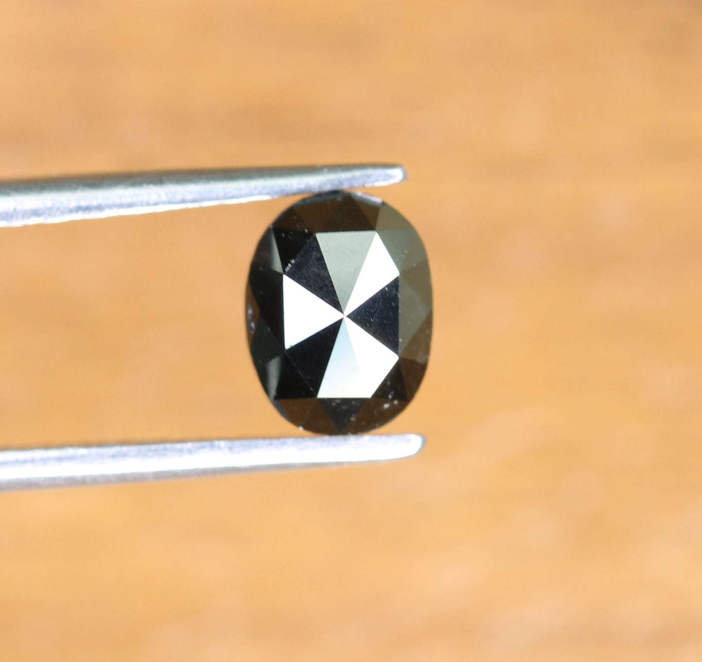 0.85 CT Black Rose Cut Oval Diamond | Lovely and Beautiful for Eternity Band | Gold Ring Diamond