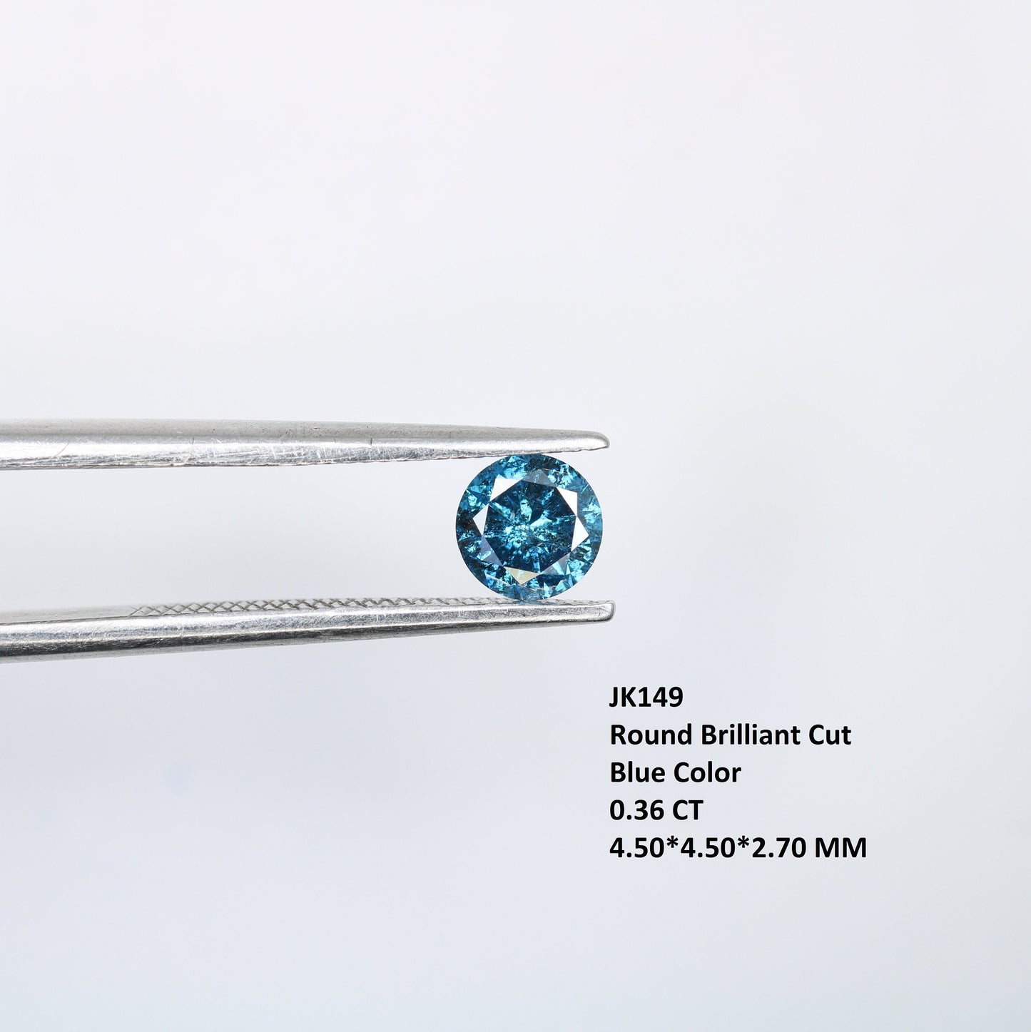 0.36 CT Natural Blue Round Brilliant Cut Polished Diamond | Ideal for Elegant Wedding Bands and Luxury Gold Jewelry | Premium Loose Gemstone