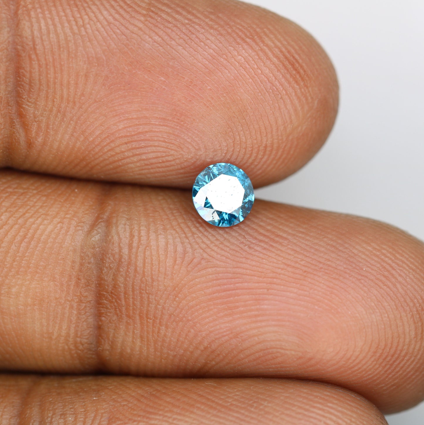 0.52 CT Brilliant Cut Loose Polished Round Blue Diamond | Ideal for Eternity Bands and Gold Rings | High-Quality Gemstone