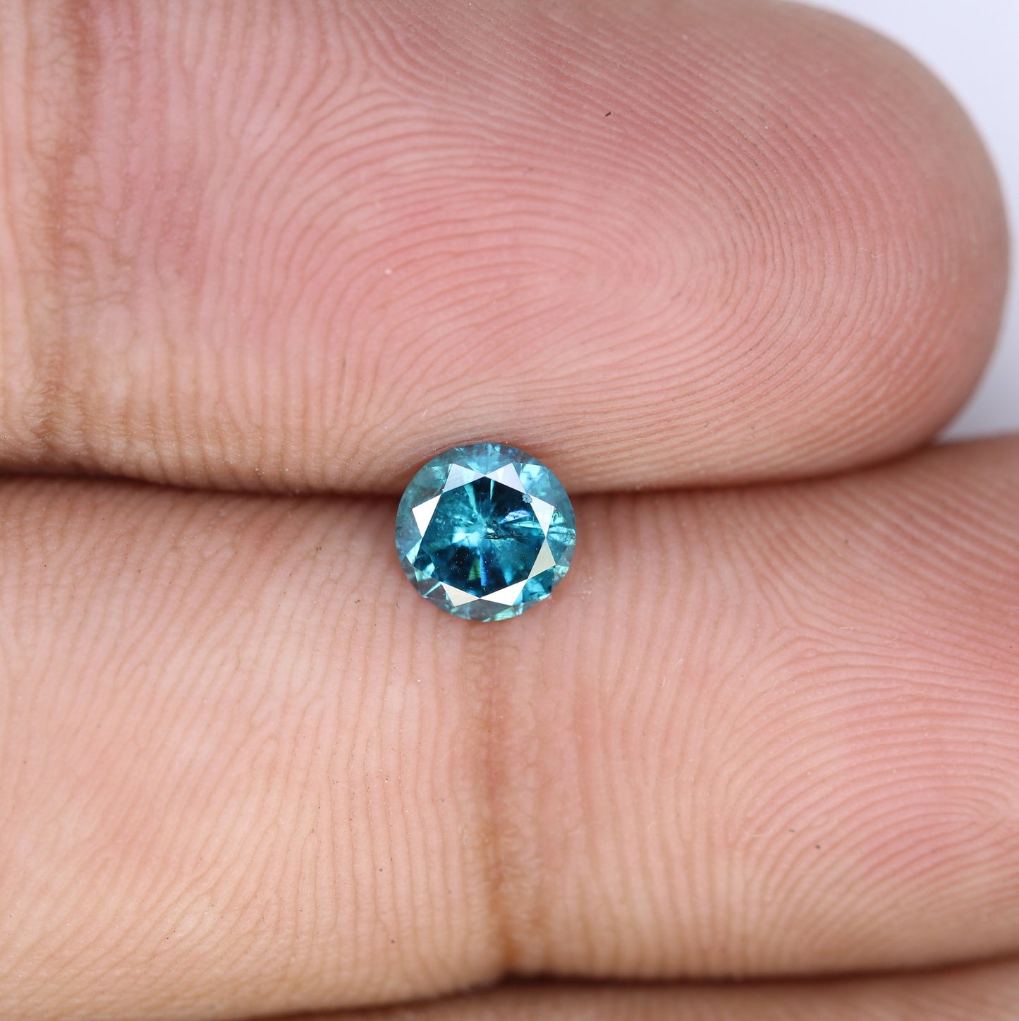 0.60 CT 5.40 MM Loose Round Shape Fancy Blue Brilliant Cut Diamond | Ideal for Proposal Rings and Gold Jewelry | High-Quality Gemstone