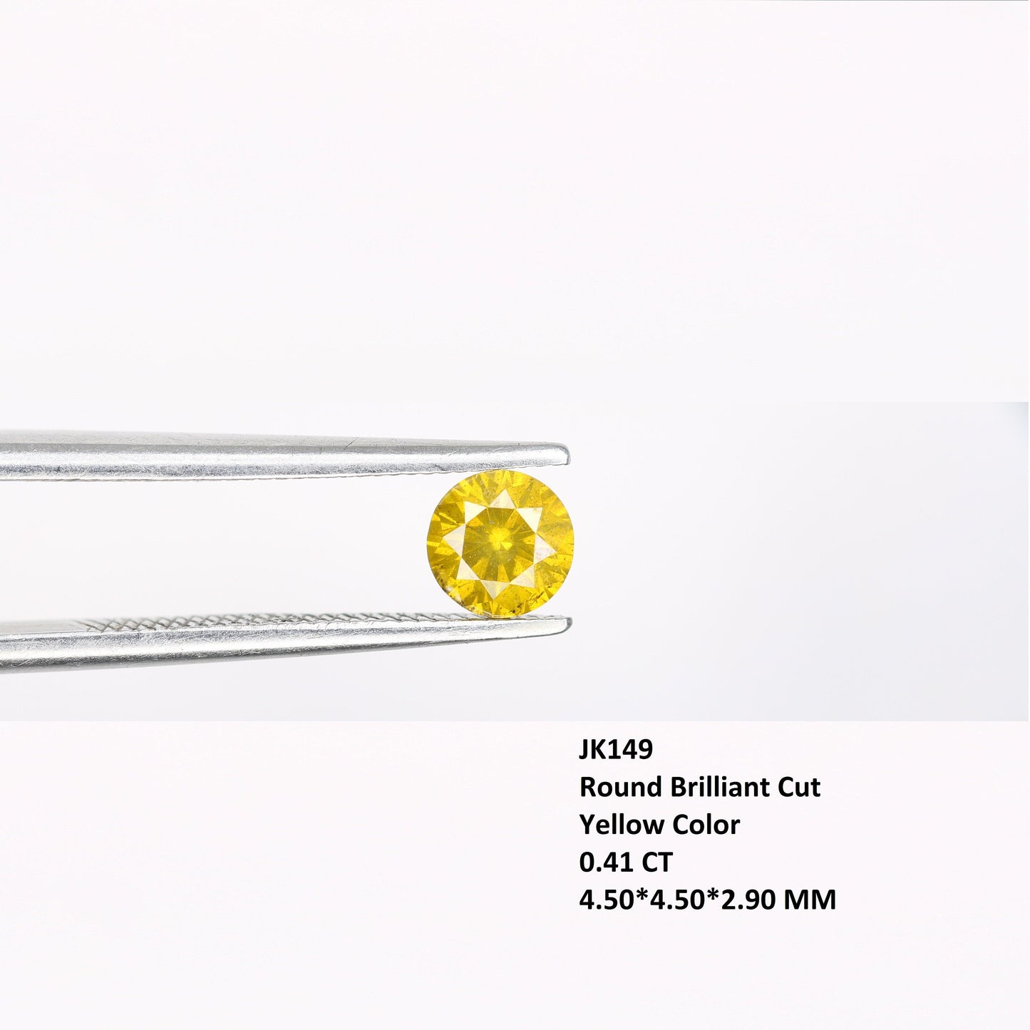 0.41 CT Stunning Round Brilliant Cut Polished Yellow Diamond | Perfect for Elegant Wedding Accessories and Gold Rings | Premium Gemstone