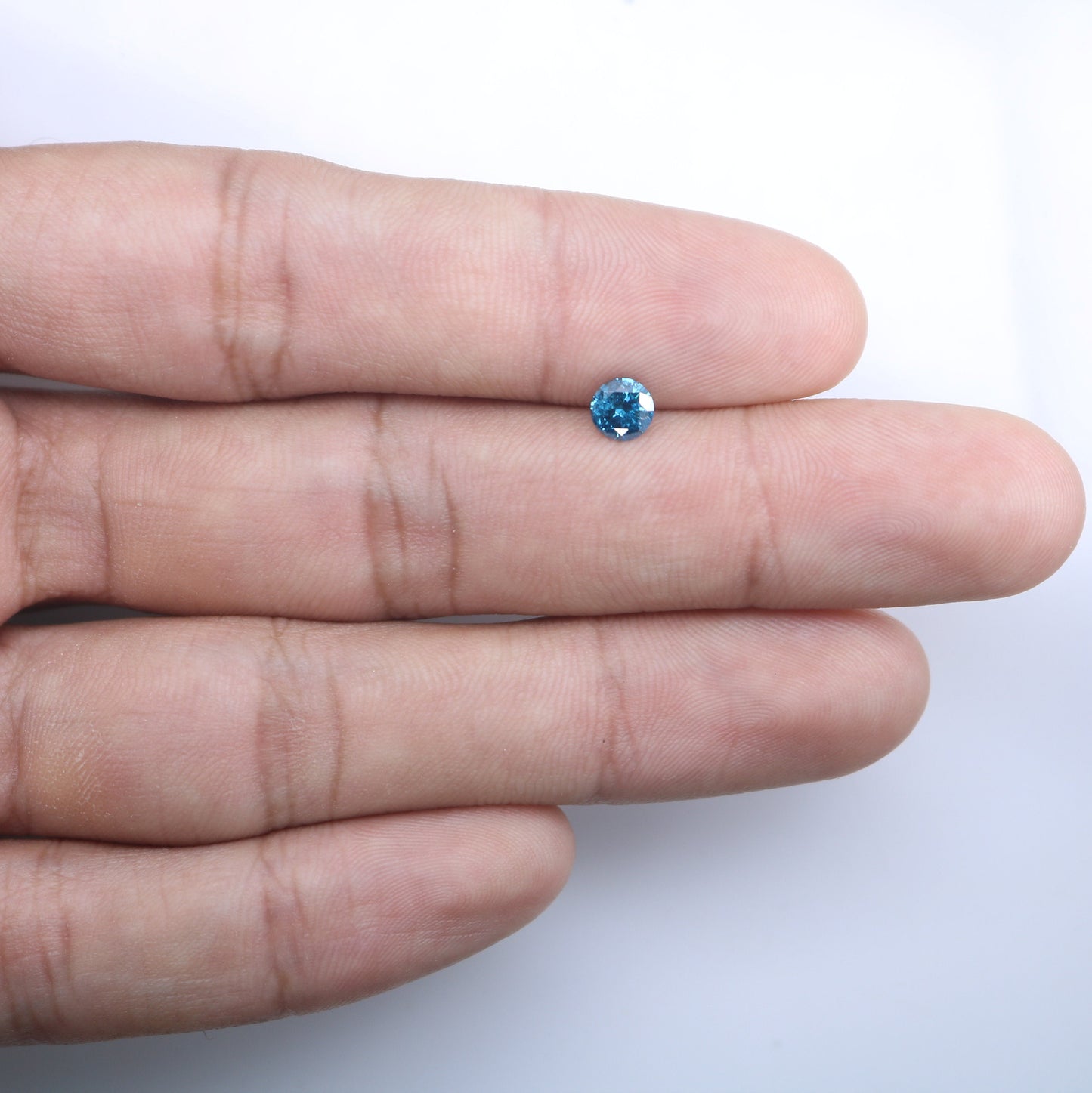 0.52 CT Brilliant Cut Loose Polished Round Blue Diamond | Ideal for Eternity Bands and Gold Rings | High-Quality Gemstone