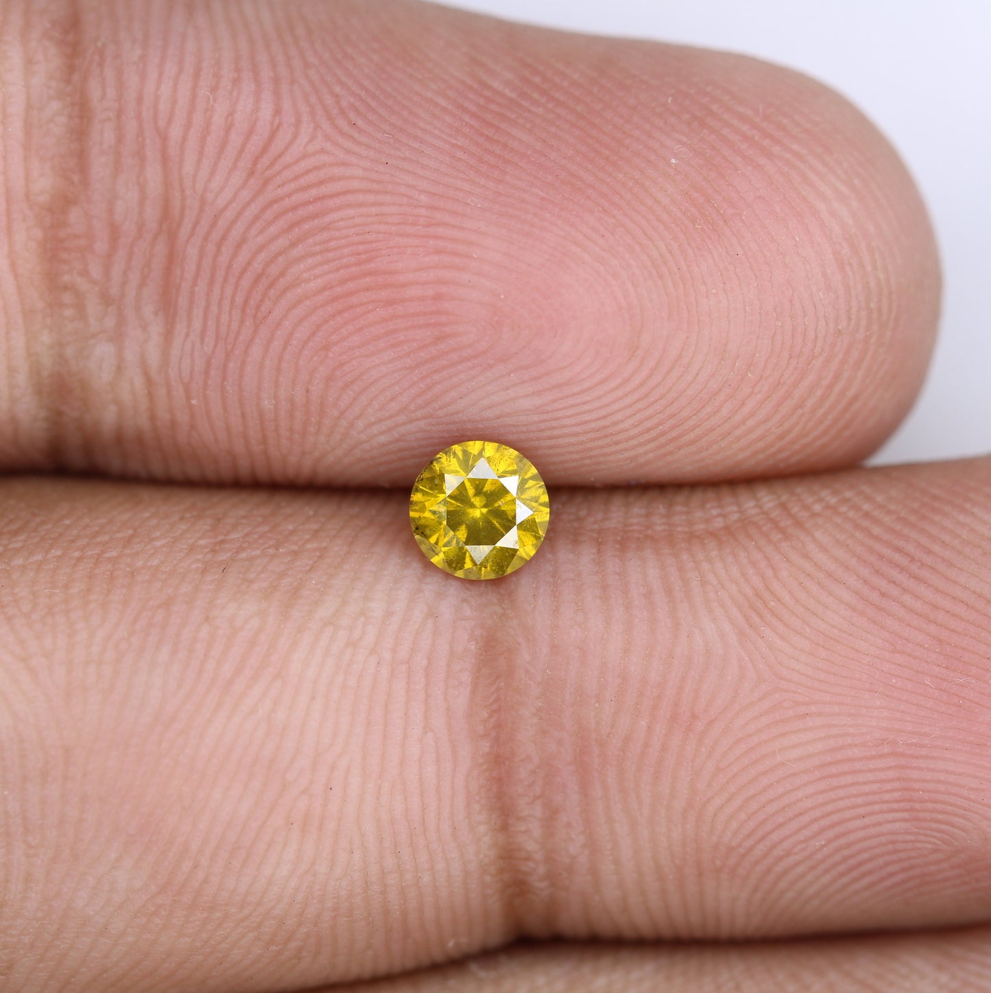 0.41 CT Stunning Round Brilliant Cut Polished Yellow Diamond | Perfect for Elegant Wedding Accessories and Gold Rings | Premium Gemstone