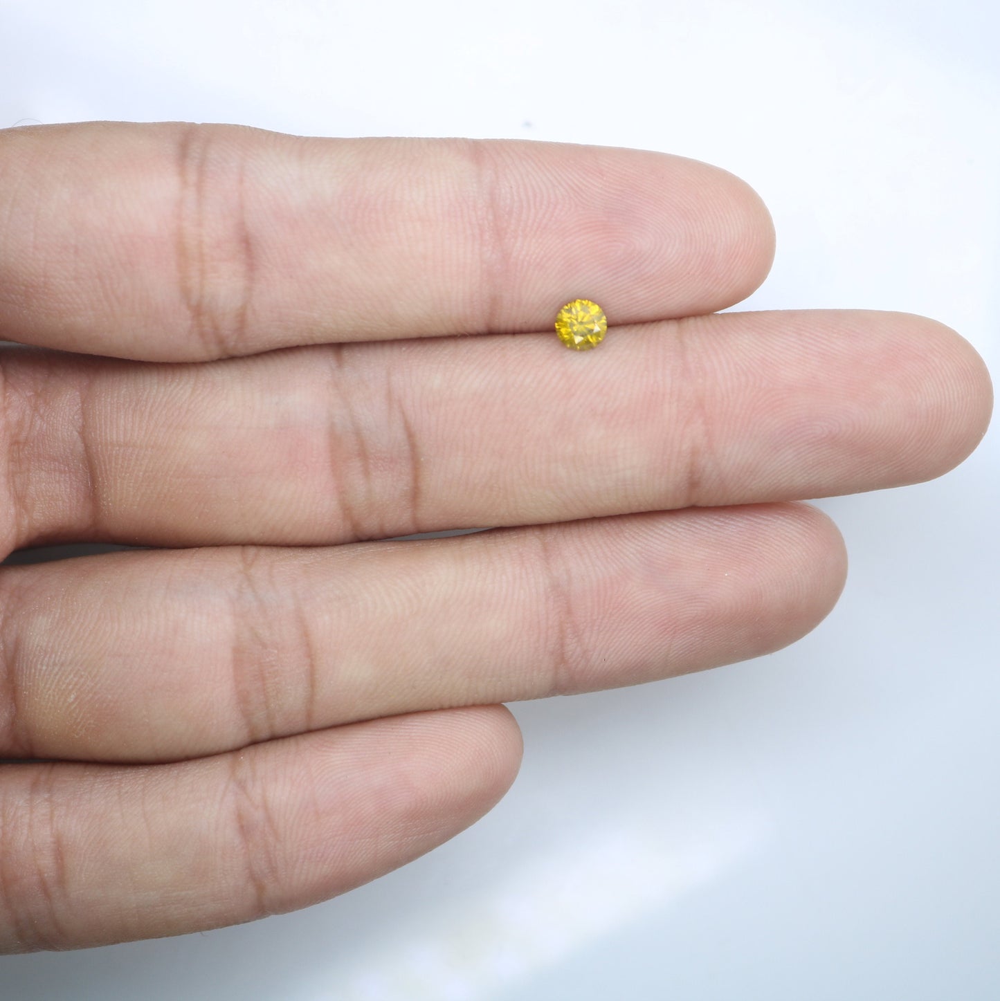 0.41 CT Stunning Round Brilliant Cut Polished Yellow Diamond | Perfect for Elegant Wedding Accessories and Gold Rings | Premium Gemstone