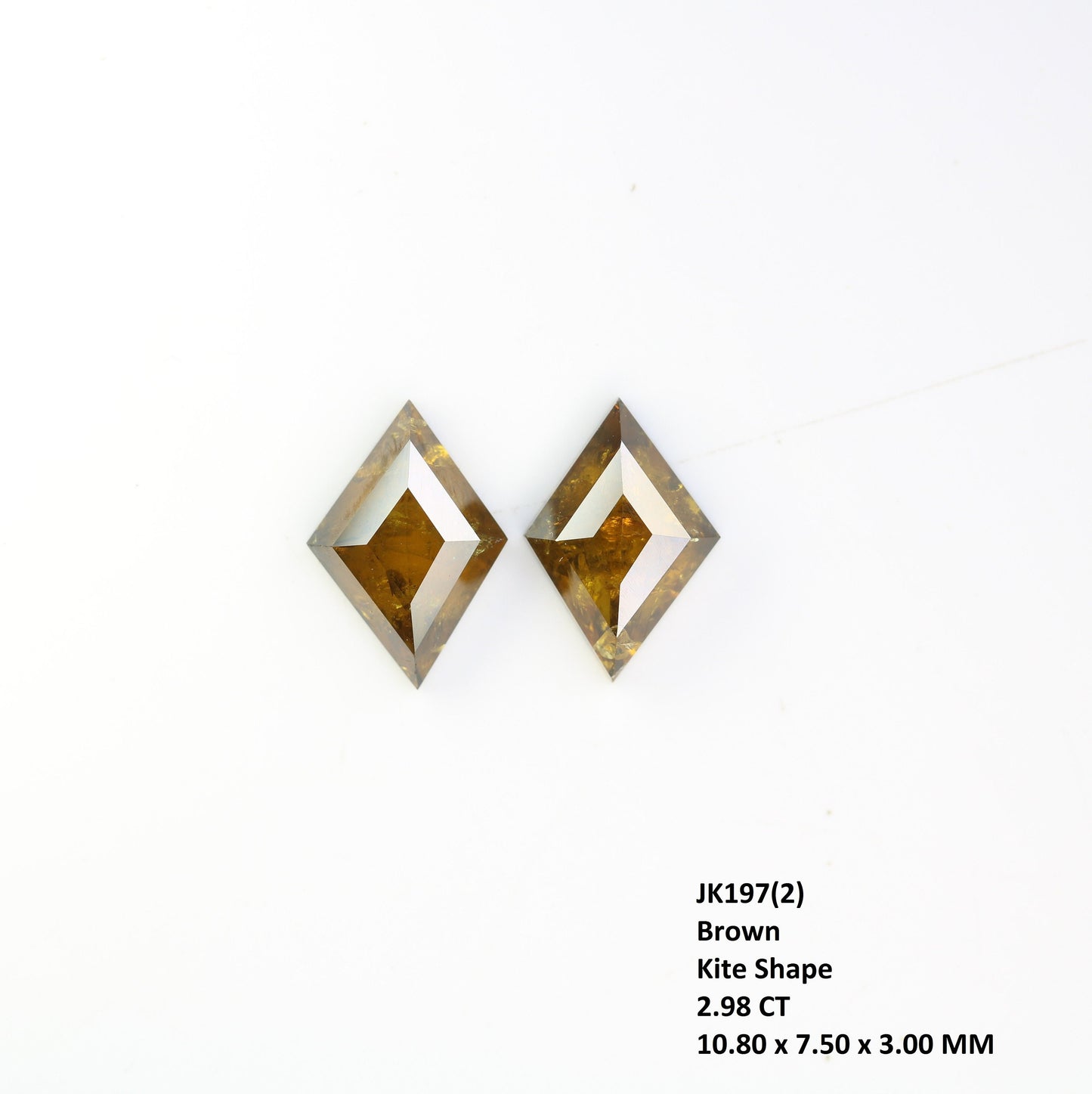 Kite Shield Loose Pair Salt and Pepper Diamond, Natural Loose Diamond, Fancy Diamond for Wedding Ring & Earring, jewelry gift for women