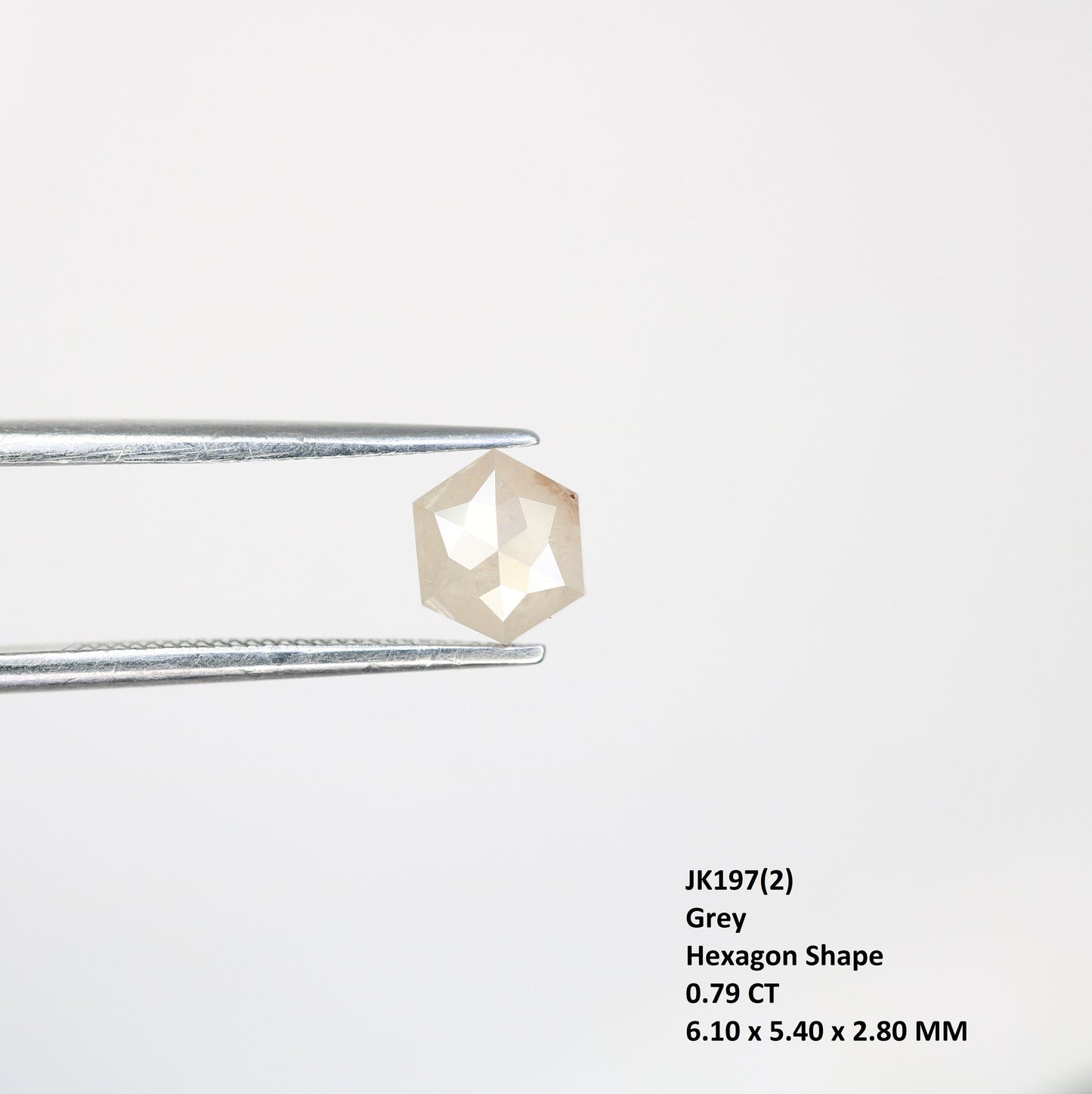 0.79 Salt and Pepper Hexagon Cut - Natural Loose Hexagon Shape -Unique Diamond for Ring - Special Gift for Her - Wholesaler of Diamond