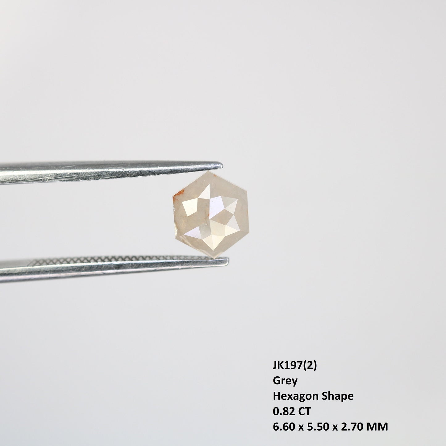 0.82 CT Natural Loose Hexagon - Salt and Pepper Hexagon For Rings - Rings Gifts For Wedding - Fancy Gift for Her - Handmade Diamond