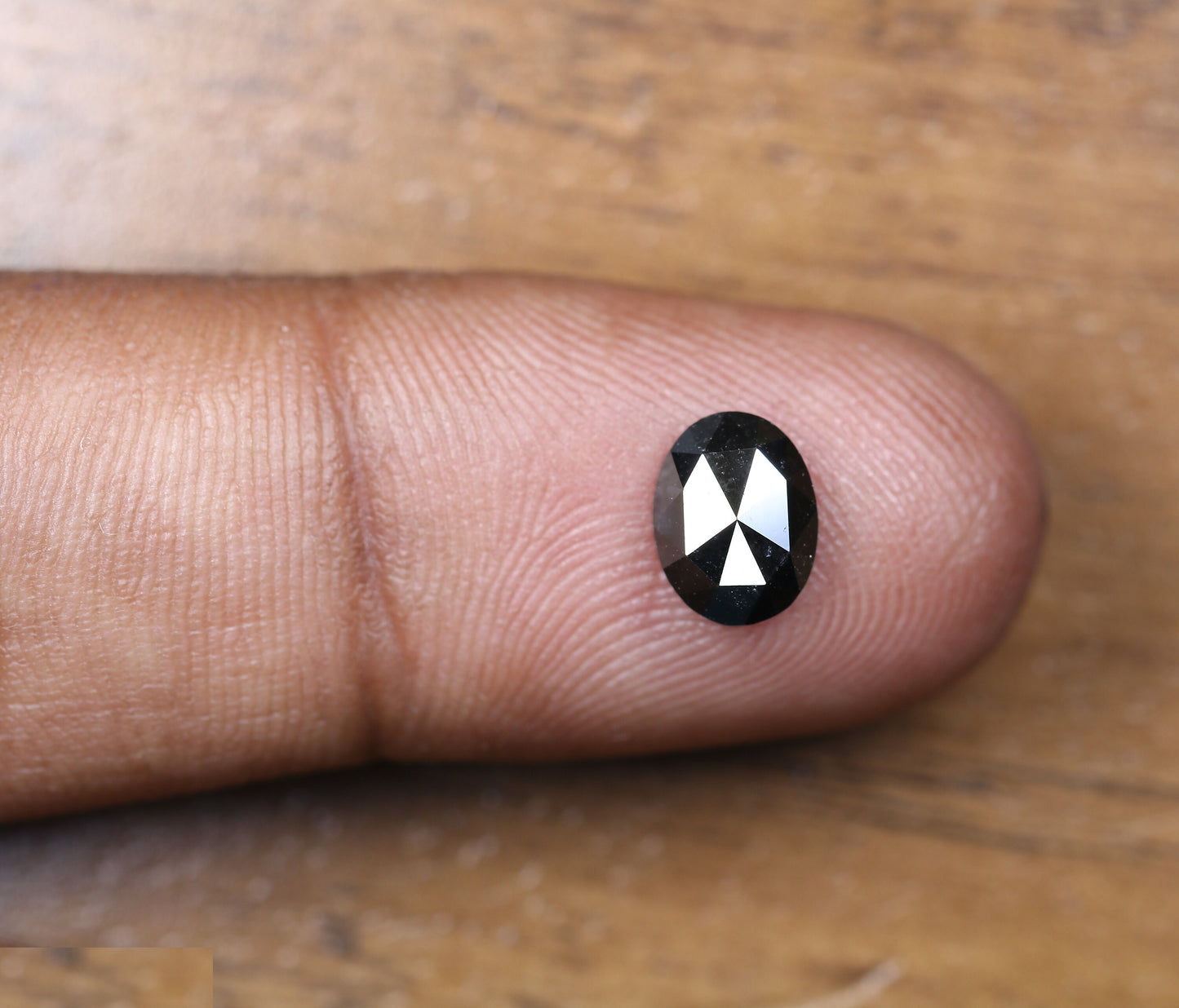 1.36 CT Fancy Oval Black Diamond | Polished Loose Oval Cut Natural Diamond for Ring, Necklace, Earrings | Gold Ring