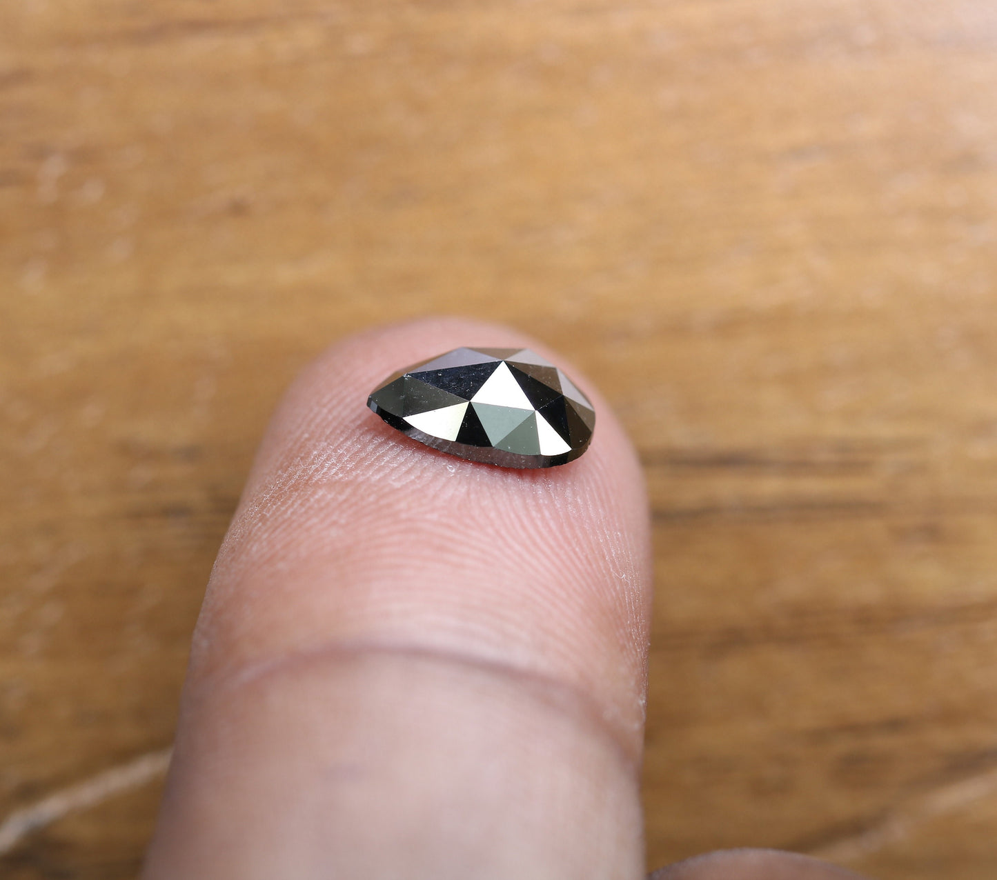 1.40 CT Beautiful Pear Cut Loose Black Fancy Rose Cut Diamond | Stunning Gem for Custom Engagement Ring | Unique Gold Ring Accent