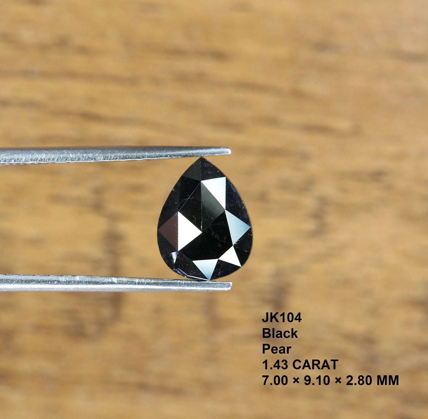 1.43 CT Pear Shape Brilliant Cut Natural Loose Diamond | Heated Black Color Gem | Perfect for Gold Ring Designs | Unique Engagement Accent