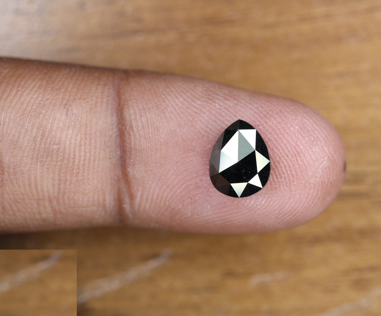 1.40 CT Beautiful Pear Cut Loose Black Fancy Rose Cut Diamond | Stunning Gem for Custom Engagement Ring | Unique Gold Ring Accent