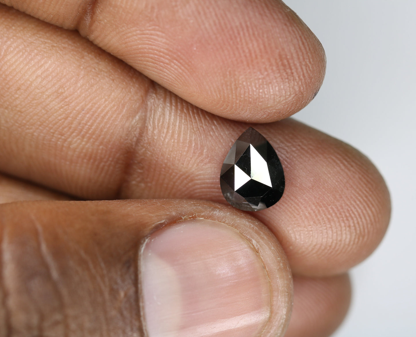 1.43 CT Pear Shape Brilliant Cut Natural Loose Diamond | Heated Black Color Gem | Perfect for Gold Ring Designs | Unique Engagement Accent
