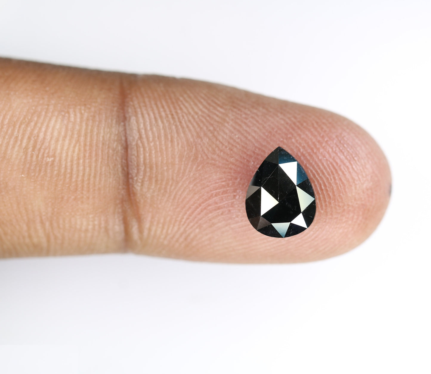 1.43 CT Pear Shape Brilliant Cut Natural Loose Diamond | Heated Black Color Gem | Perfect for Gold Ring Designs | Unique Engagement Accent