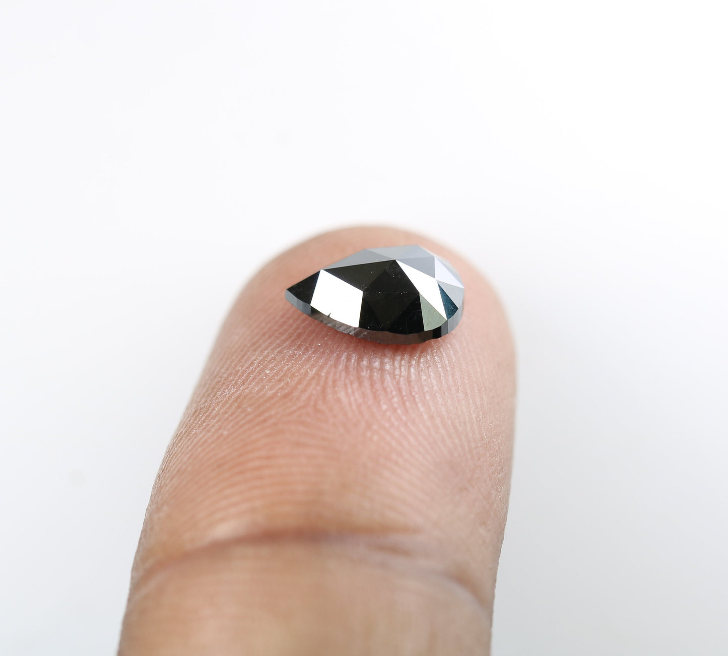 1.43 CT Pear Shape Brilliant Cut Natural Loose Diamond | Heated Black Color Gem | Perfect for Gold Ring Designs | Unique Engagement Accent