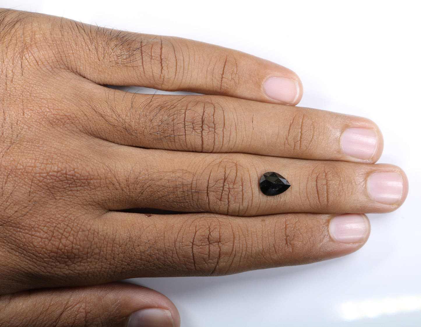 1.43 CT Pear Shape Brilliant Cut Natural Loose Diamond | Heated Black Color Gem | Perfect for Gold Ring Designs | Unique Engagement Accent