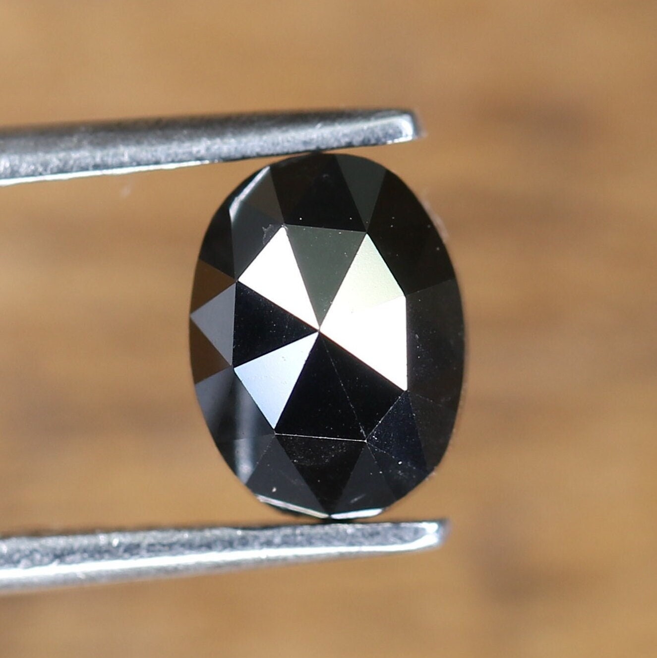 1.16 CT Fancy Black Oval Cut 5 MM Loose Diamond for Wedding Halo Ring, Gold Ring Gemstone