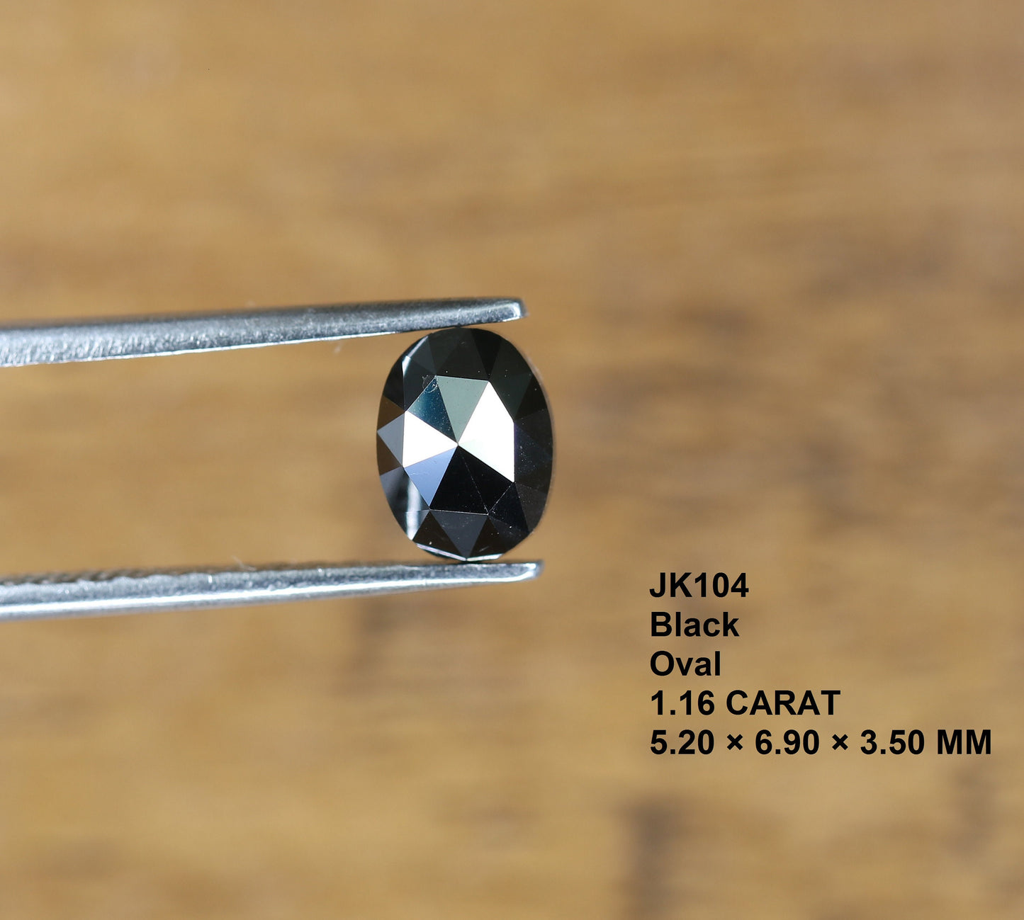 1.16 CT Fancy Black Oval Cut 5 MM Loose Diamond for Wedding Halo Ring, Gold Ring Gemstone