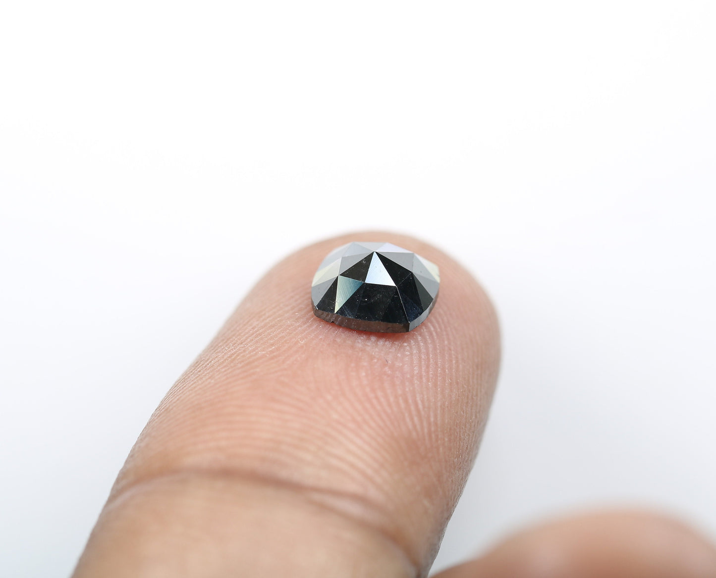 1.32 CT 7 MM Cushion Cut Fancy Black Loose Diamond, Polished for Designer Jewelry