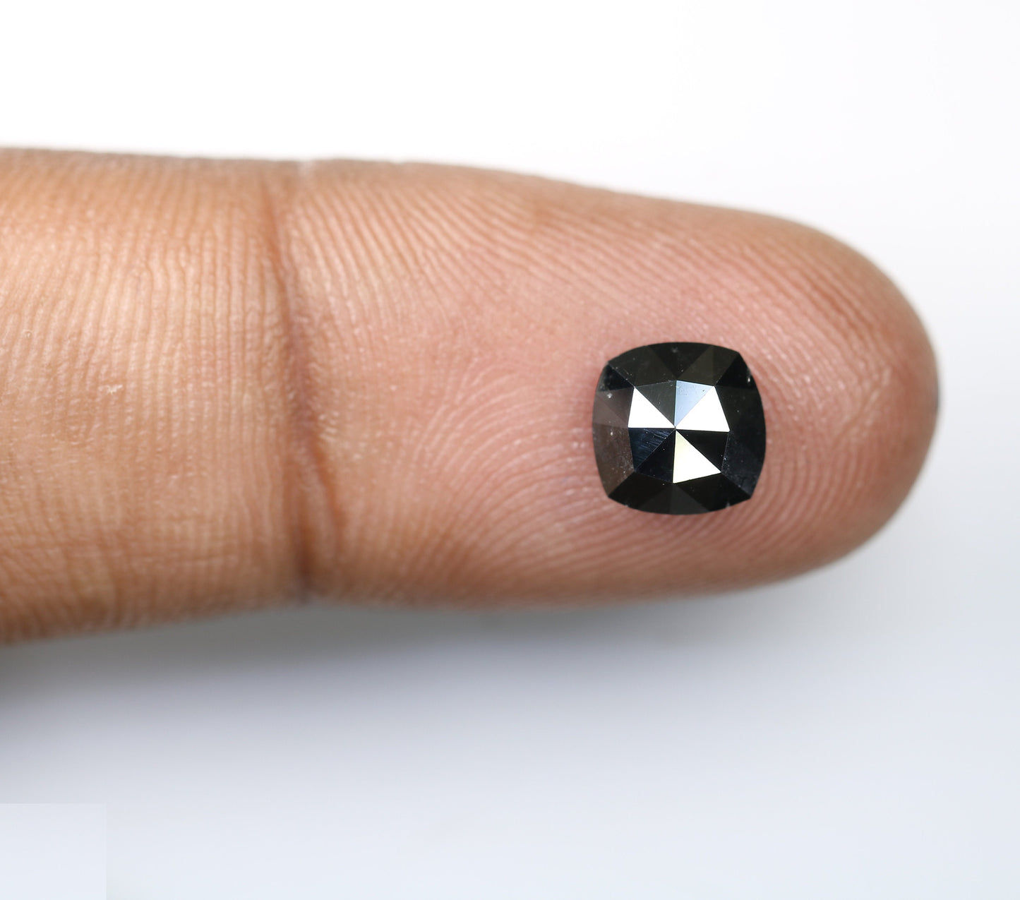 1.32 CT 7 MM Cushion Cut Fancy Black Loose Diamond, Polished for Designer Jewelry