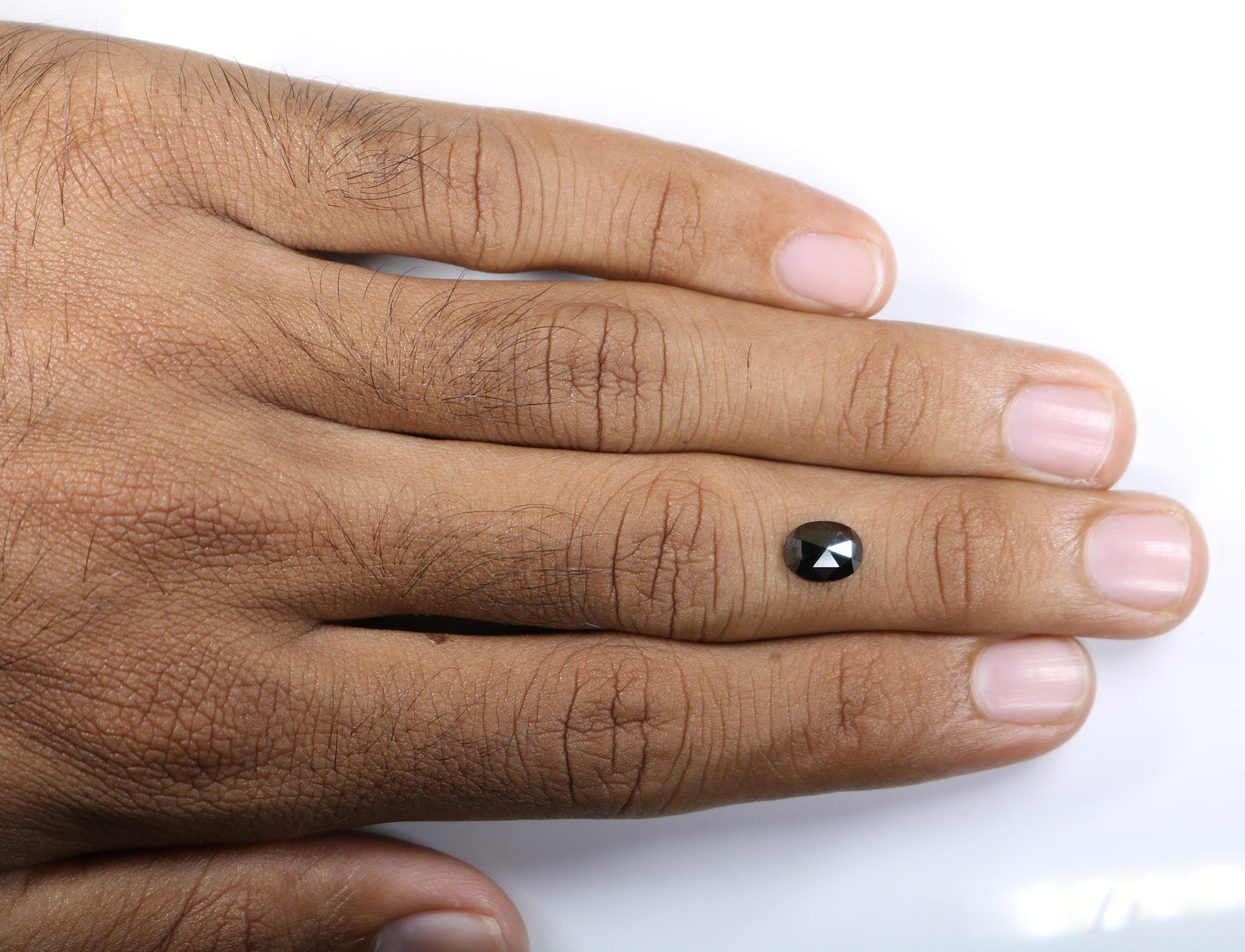 1.37 CT Fancy Black Rose Cut Oval 6 MM Loose Diamond, Designer Jewelry Gemstone