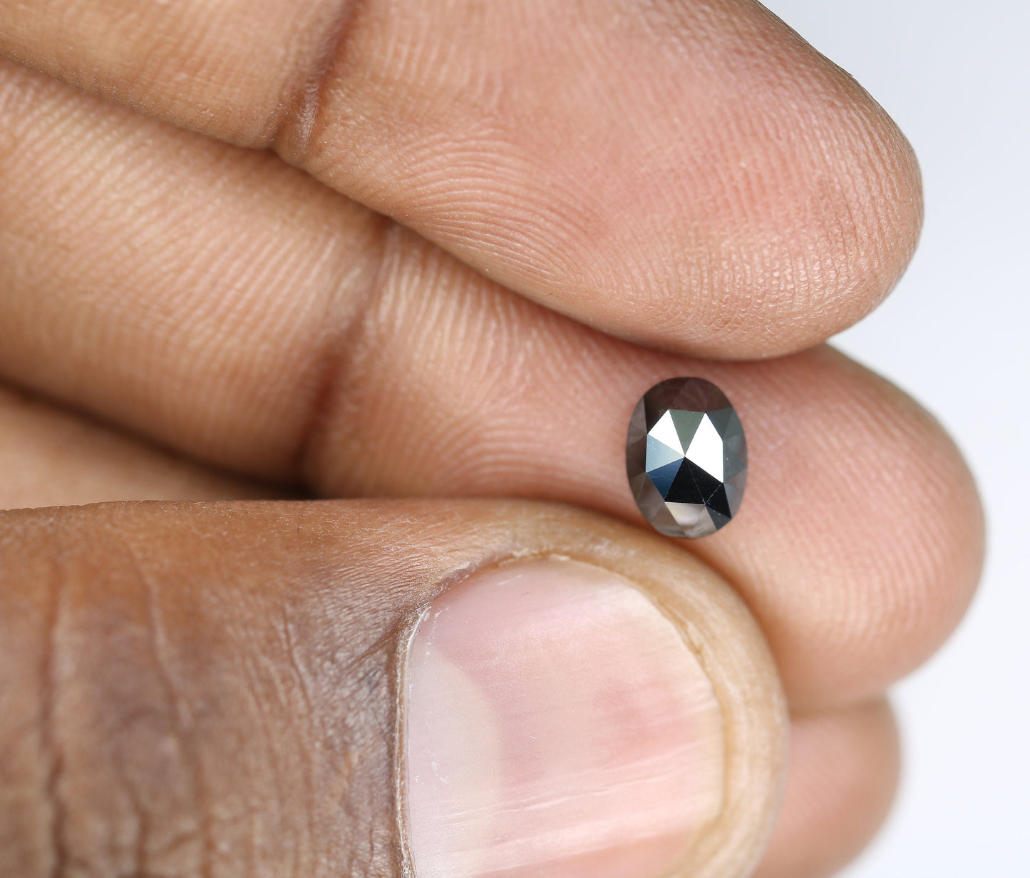 1.16 CT Fancy Black Oval Cut 5 MM Loose Diamond for Wedding Halo Ring, Gold Ring Gemstone