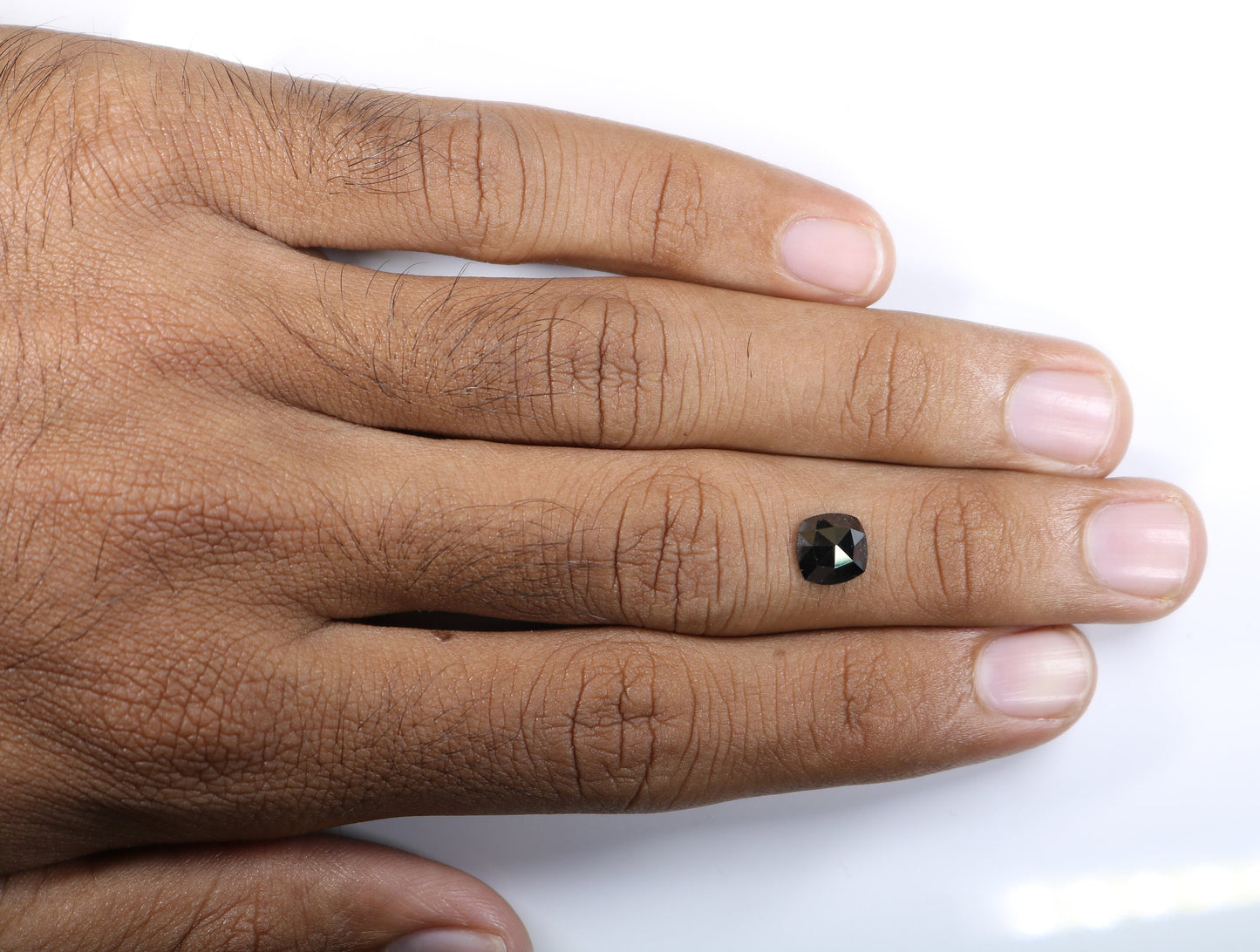 1.32 CT 7 MM Cushion Cut Fancy Black Loose Diamond, Polished for Designer Jewelry