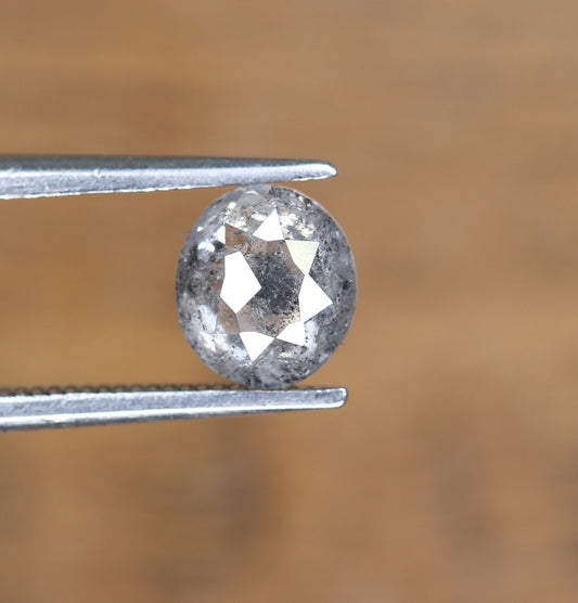 1 CT Natural Oval Salt and Pepper Rustic Diamond for Engagement Ring, Gift for Girlfriend, Sister, Anniversary