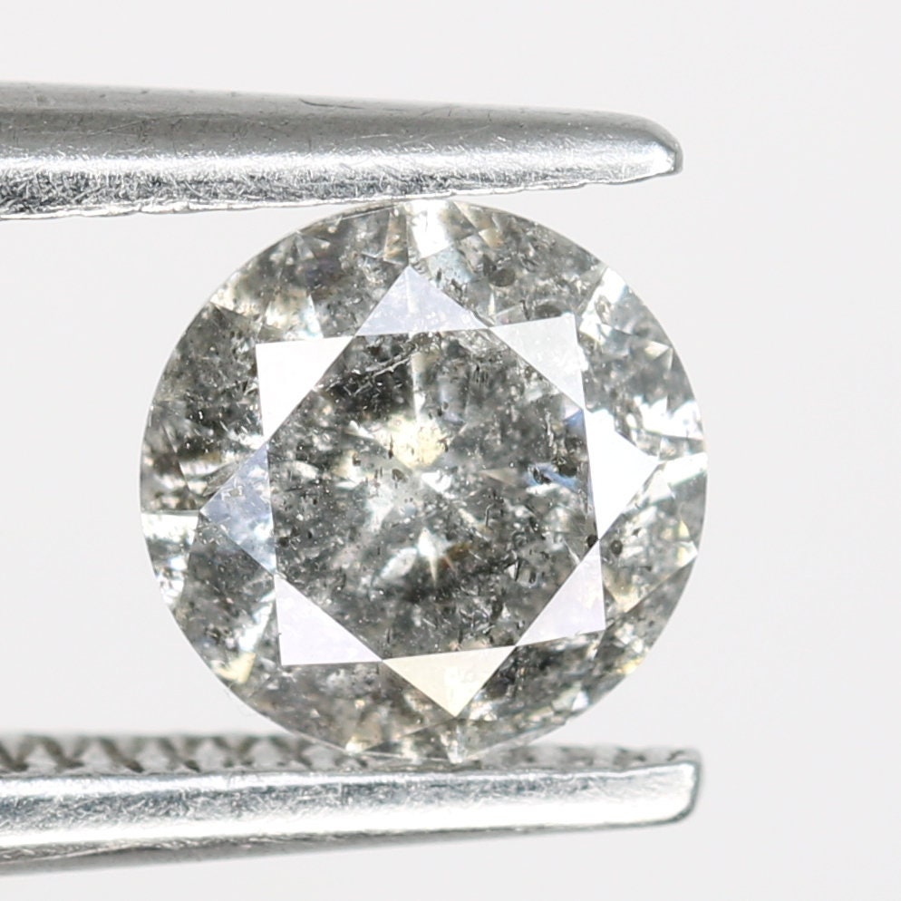 0.51 CT Natural Round Brilliant Cut Salt and Pepper Diamond | Ideal for Wedding Jewelry, Engagement Rings,Gold Rings | Perfect Gift for Wife