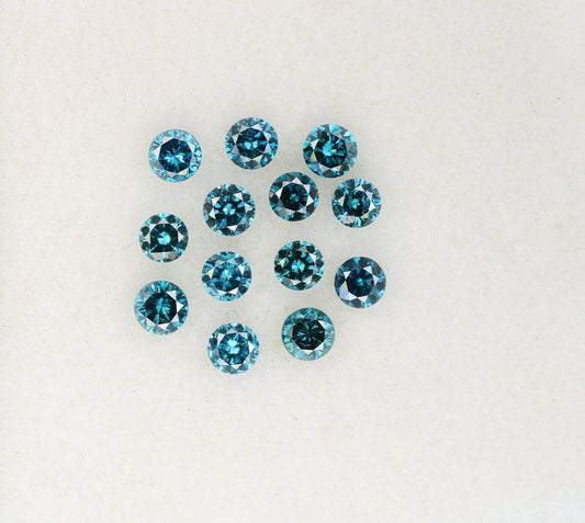 0.96 CT Fancy Blue Round Brilliant Cut Rustic Diamond |Ideal for Engagement Rings, Blue Halo Settings,and Earrings |Perfect Anniversary Gift
