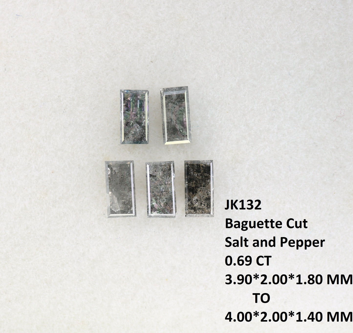 0.69 CT Baguette Shape Salt And Pepper Diamond | Natural Loose Black/Grey Diamonds For Weeding & Earring | For pendant | For Bracelet