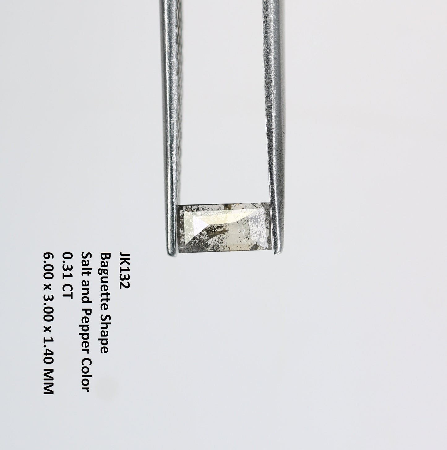 0.31 CT Salt and Pepper Baguette Shape Rustic Diamond For Engagement Ring | Diamond Pendant | Gift For Sister | Gift For Wife | Wedding Gift