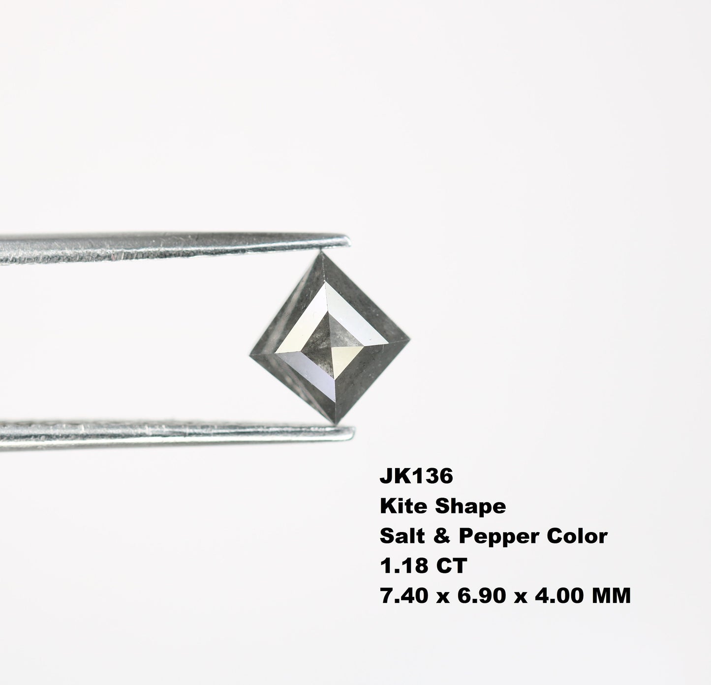 1.18 CT Shape Salt and Pepper Kite Shape - Natural Kite shape Loose Diamond -For 14k Gold Jewelry - Christmas Gift - LABORDAY Offer