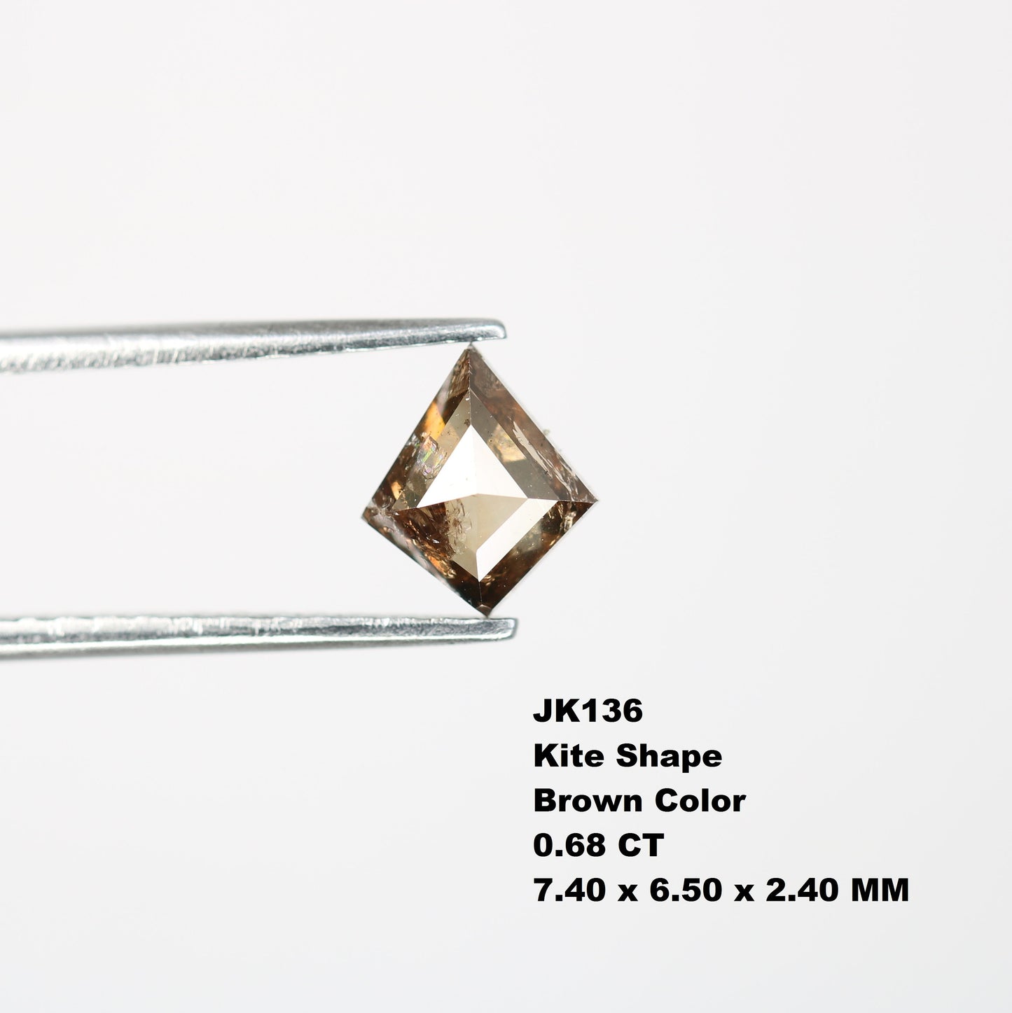 0.68 Shape Salt and Pepper Kite Shape - Natural Kite shape Loose Diamond -For 14k Gold Jewelry - Christmas Gift - LABORDAY Offer